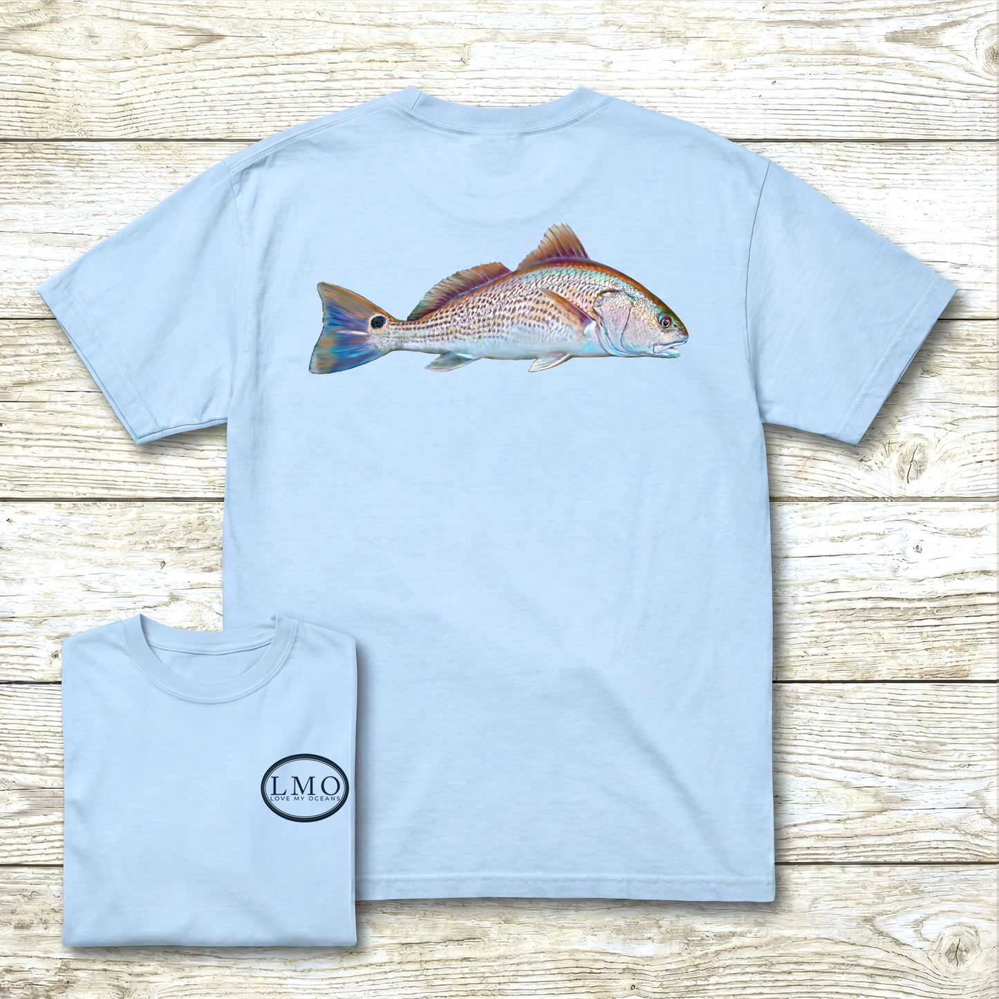 Copper & Chrome Redfish Tee | Inshore Fishing Shirt | Love My Oceans