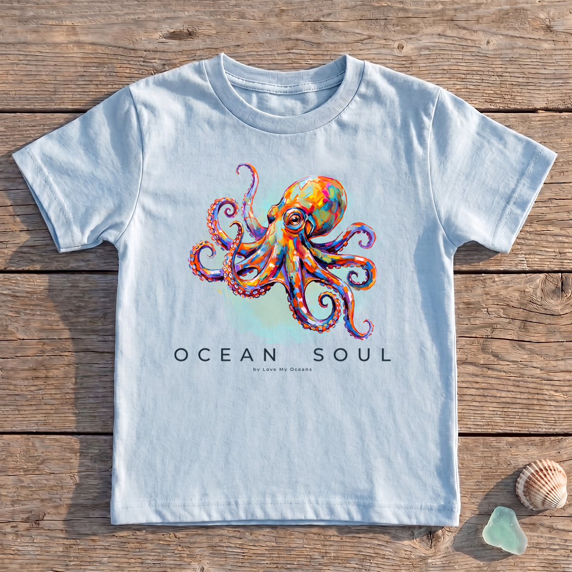 Kids Ocean Soul Octopus T-Shirt | Original Painted Art