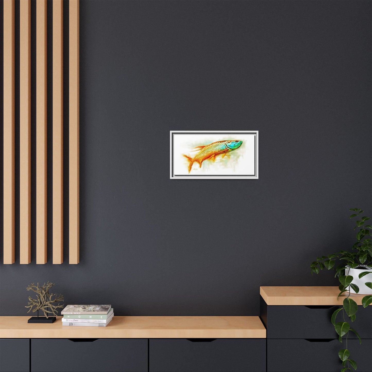 Hunting Tarpon Framed Canvas Art - Love My Oceans Canvas