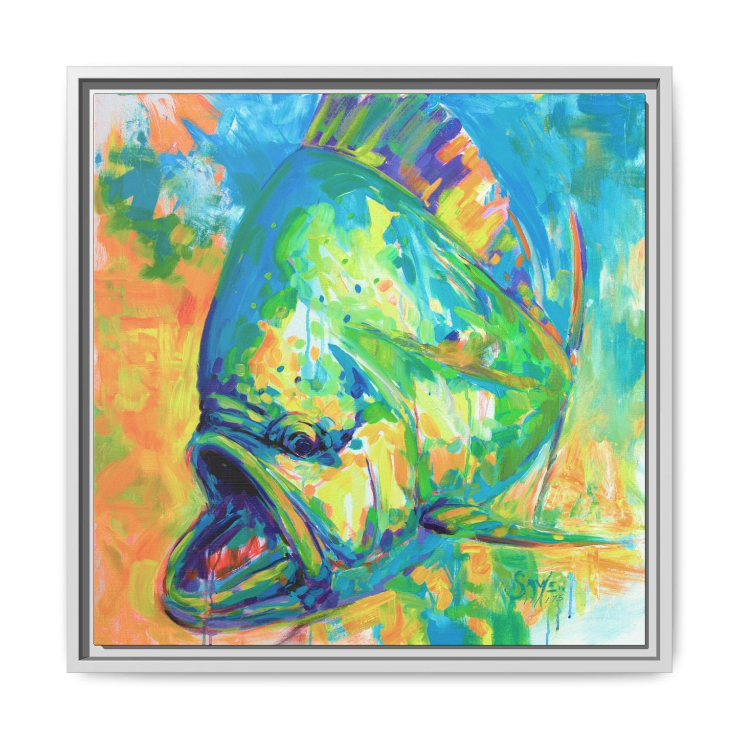 Expressionist Mahi Framed Canvas Print - Love My Oceans Canvas