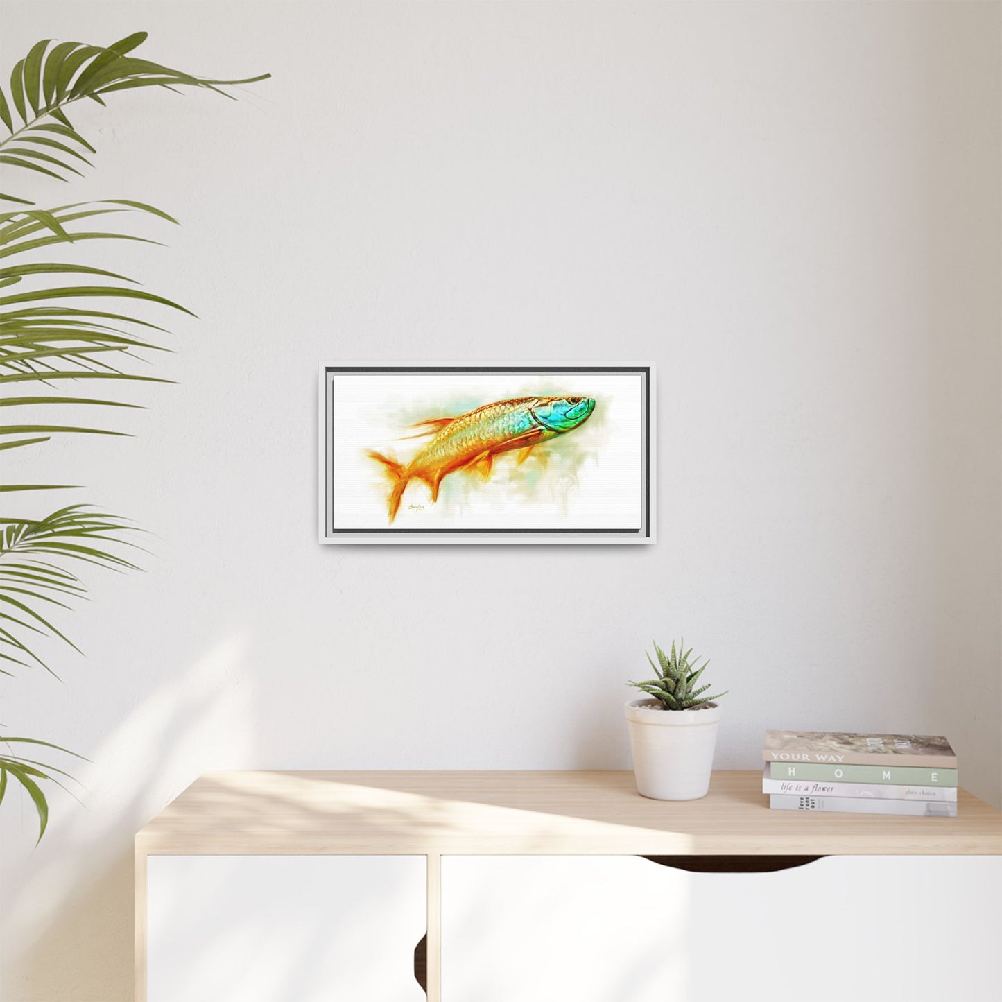 Hunting Tarpon Framed Canvas Art - Love My Oceans Canvas