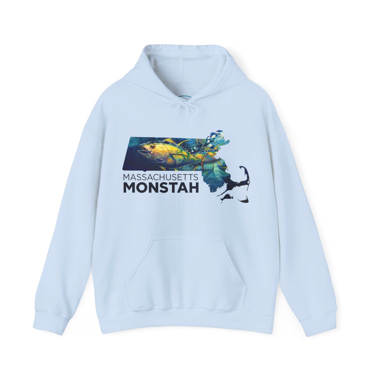 Massachusetts Monstah | Tuna | Love My Oceans | Hooded Sweatshirt | Fishing Shirt | Hoodie - Love My Oceans Hoodie