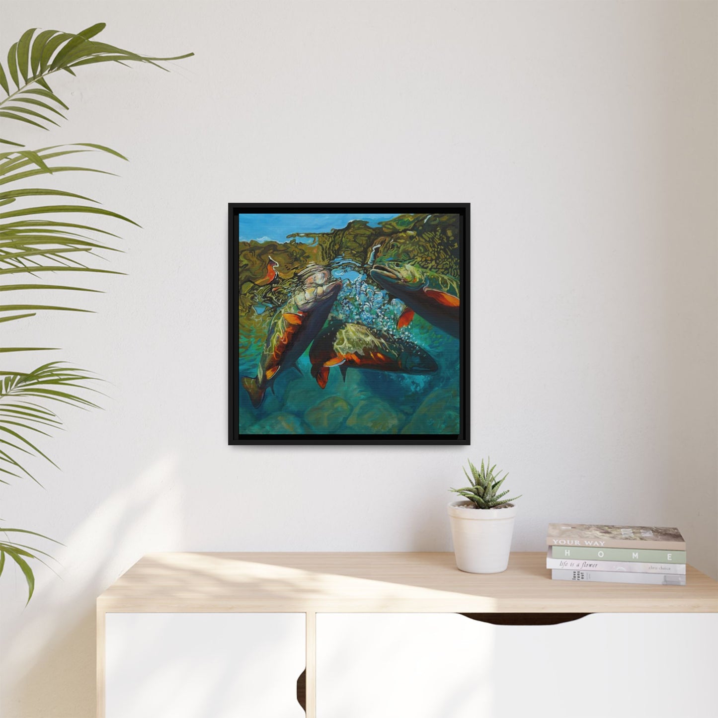 Brook Trout Melee - Love My Oceans Canvas