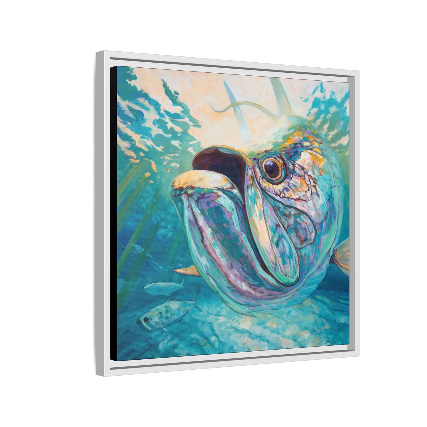 "Silver and Sun" Tarpon Art Print - Love My Oceans Canvas