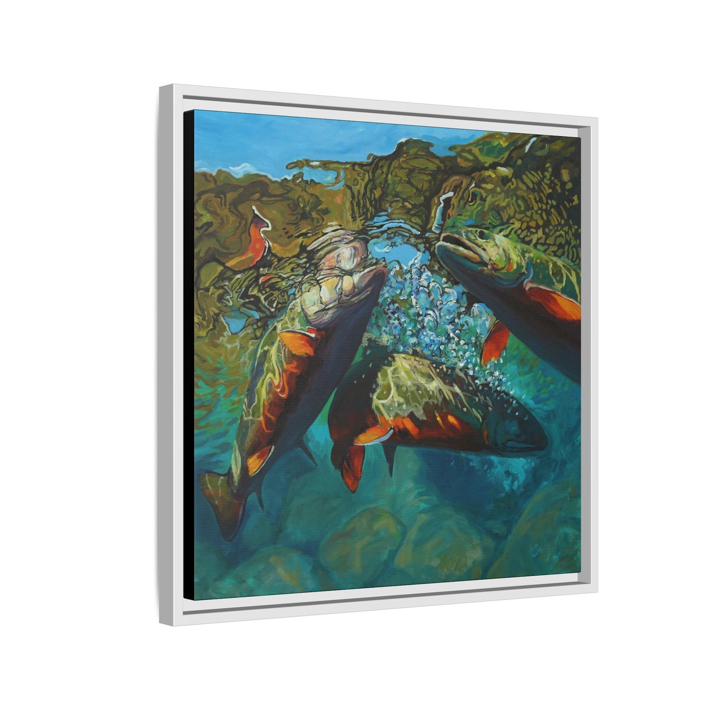 Brook Trout Melee - Love My Oceans Canvas