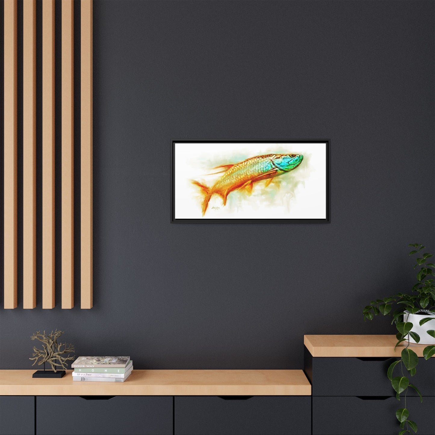 Hunting Tarpon Framed Canvas Art - Love My Oceans Canvas