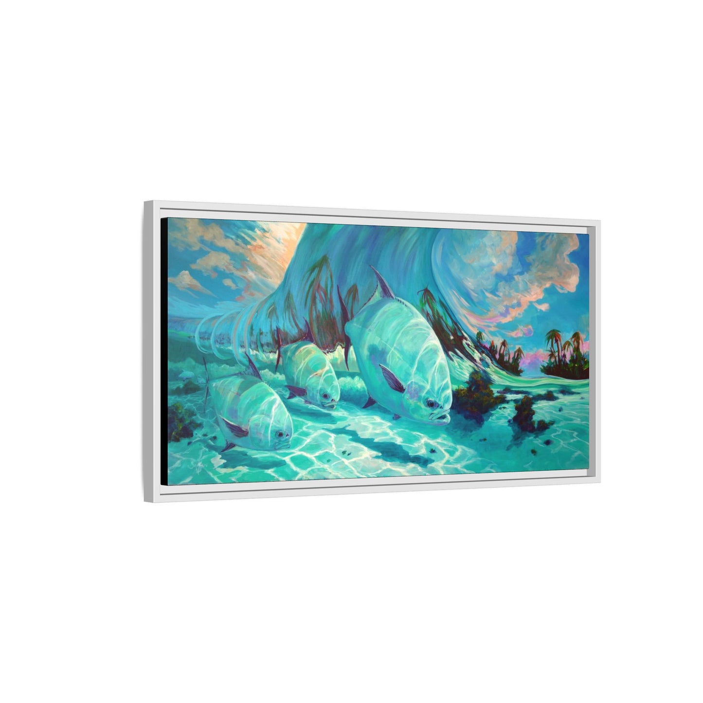Under The Waves - Permit Framed Canvas Art