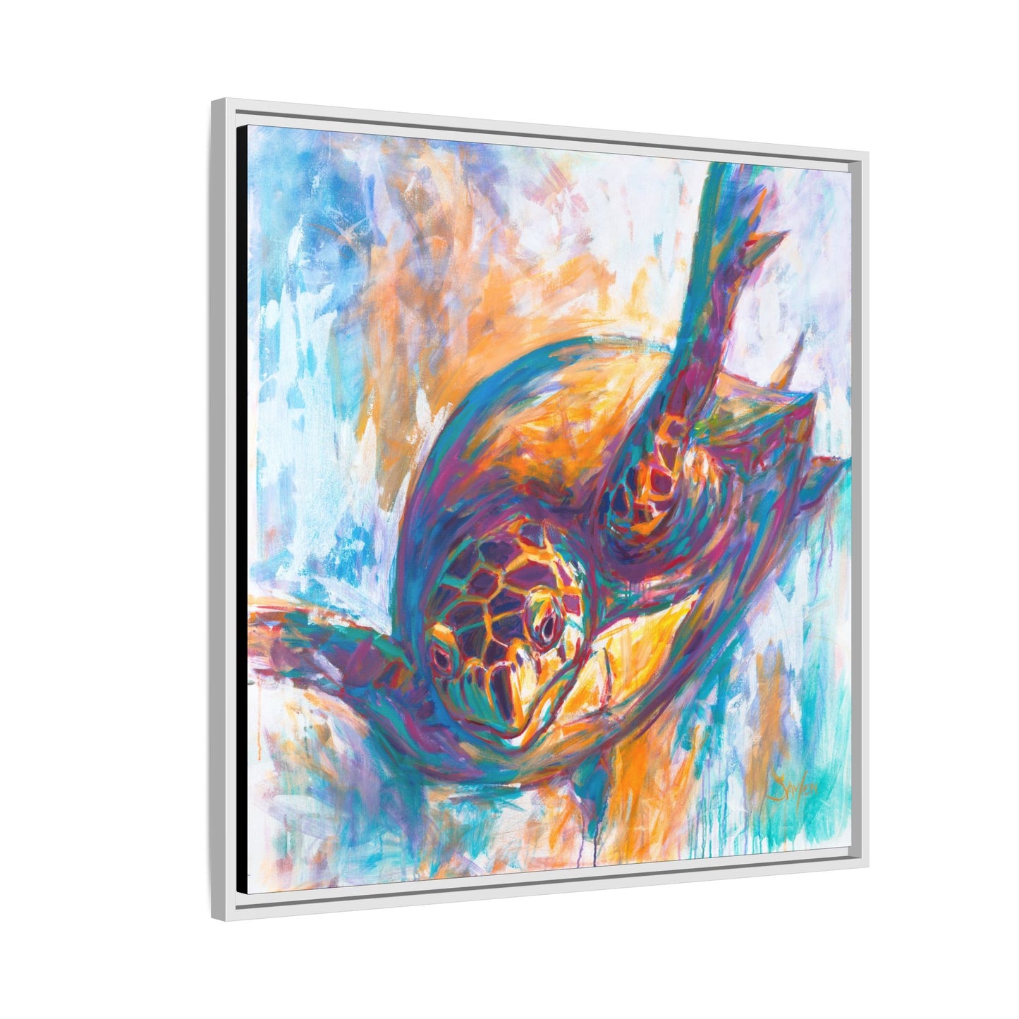 "Expressionist Hawksbill" Sea Turtle Art Print