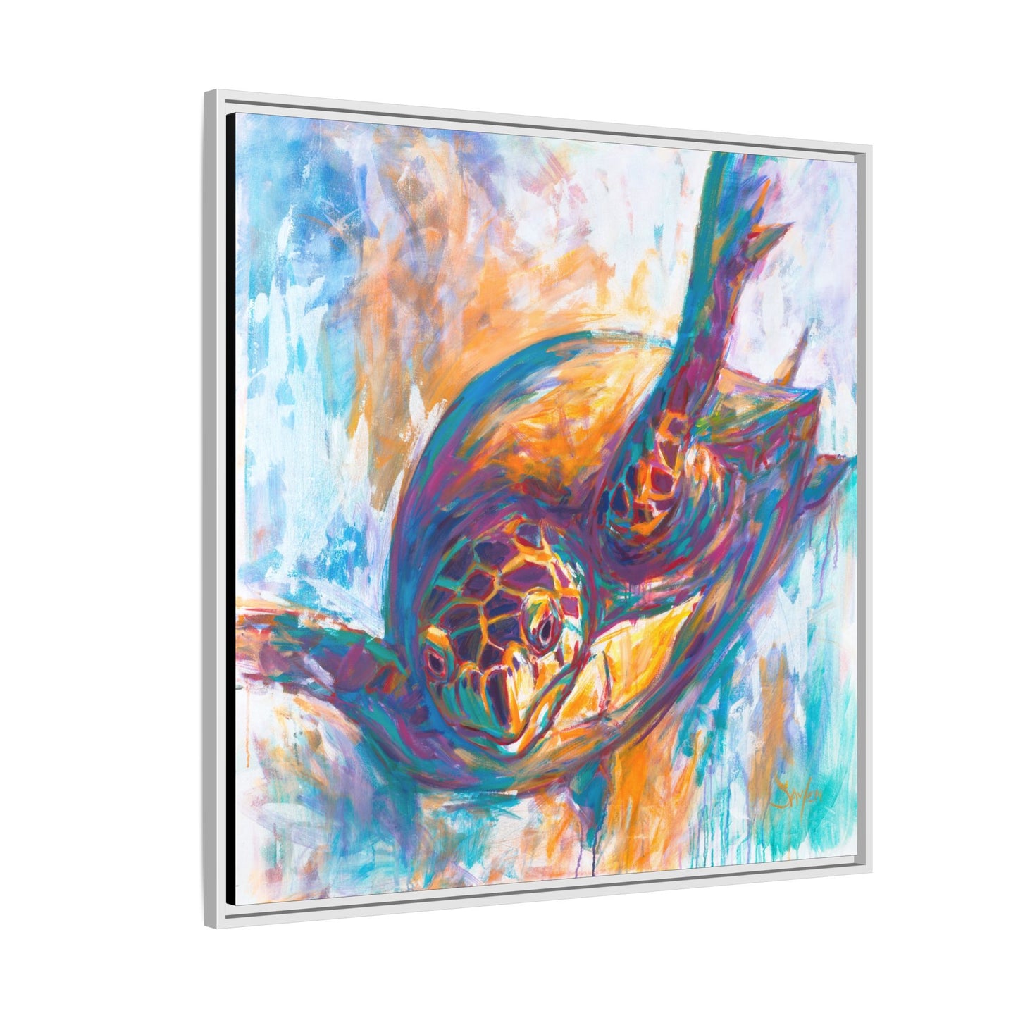 "Expressionist Hawksbill" Sea Turtle Art Print