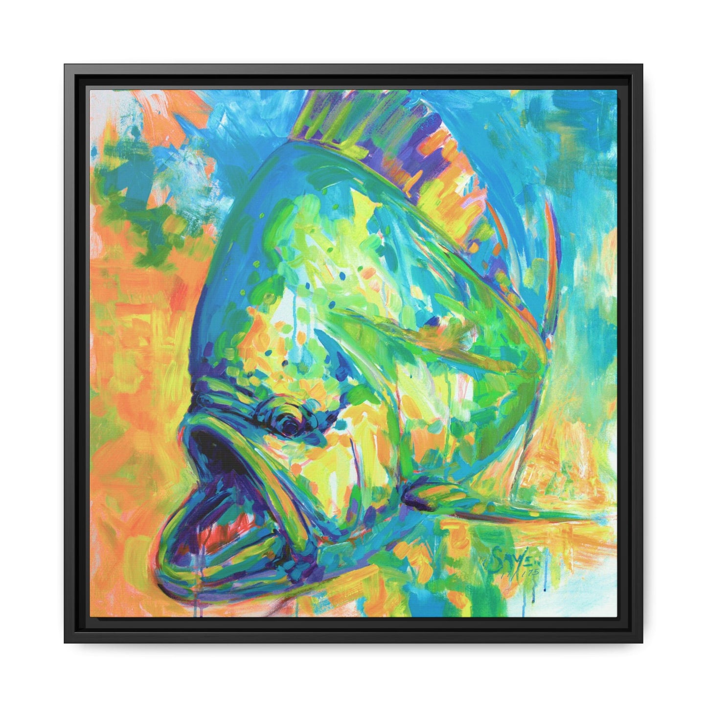 Expressionist Mahi Framed Canvas Print - Love My Oceans Canvas