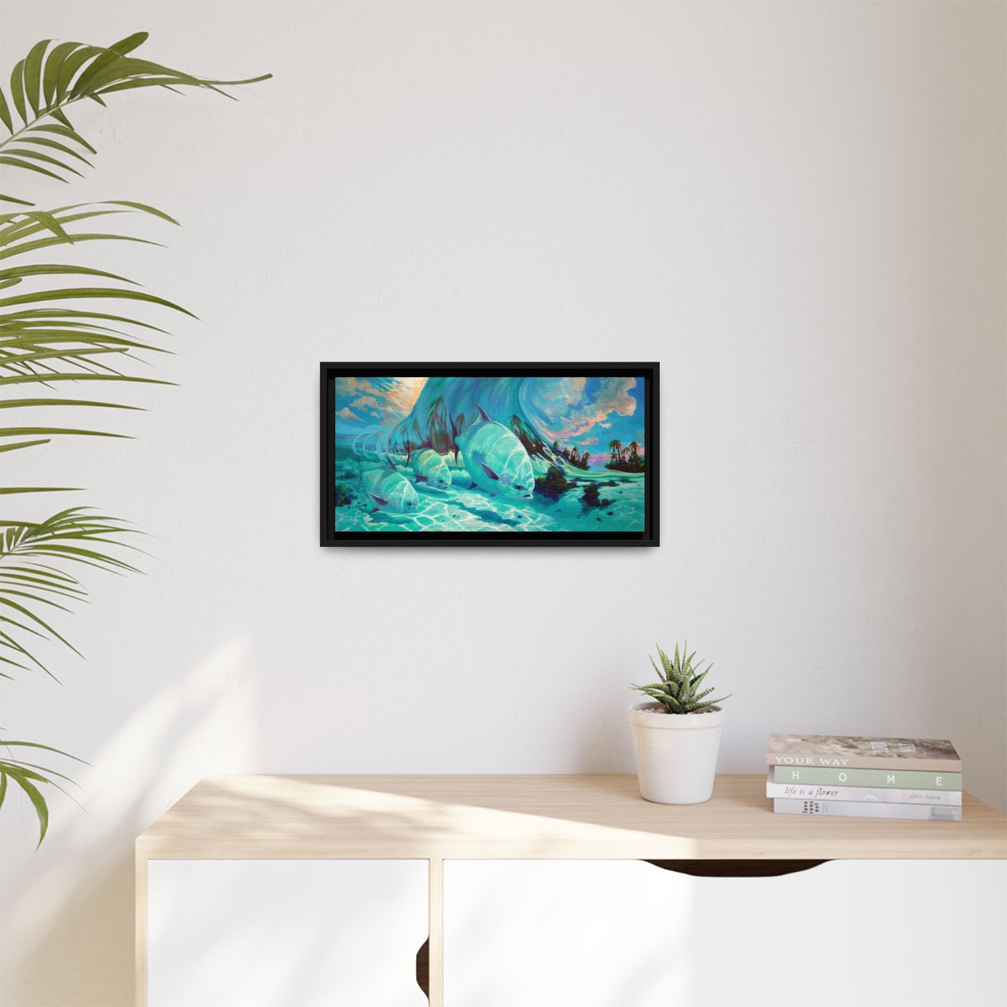 Under The Waves - Permit Framed Canvas Art - Love My Oceans Canvas