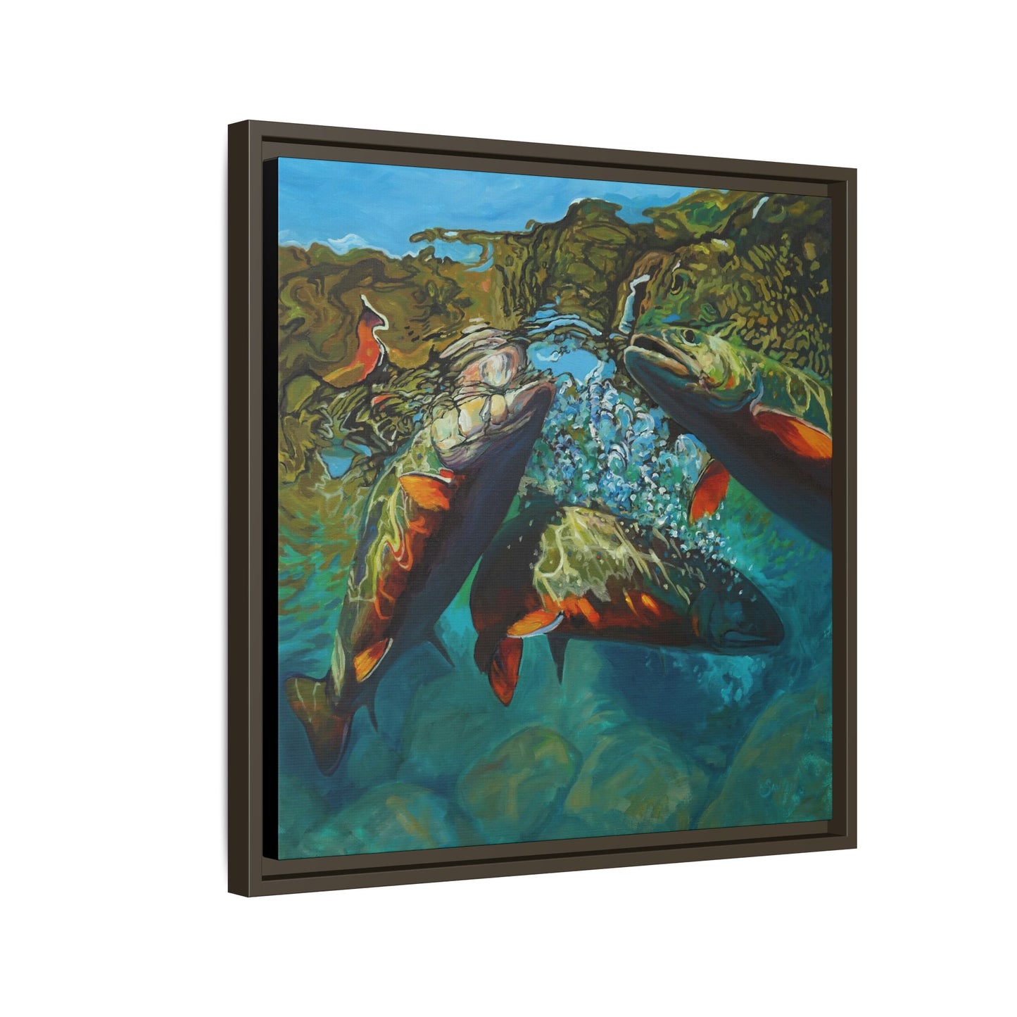 Brook Trout Melee - Love My Oceans Canvas