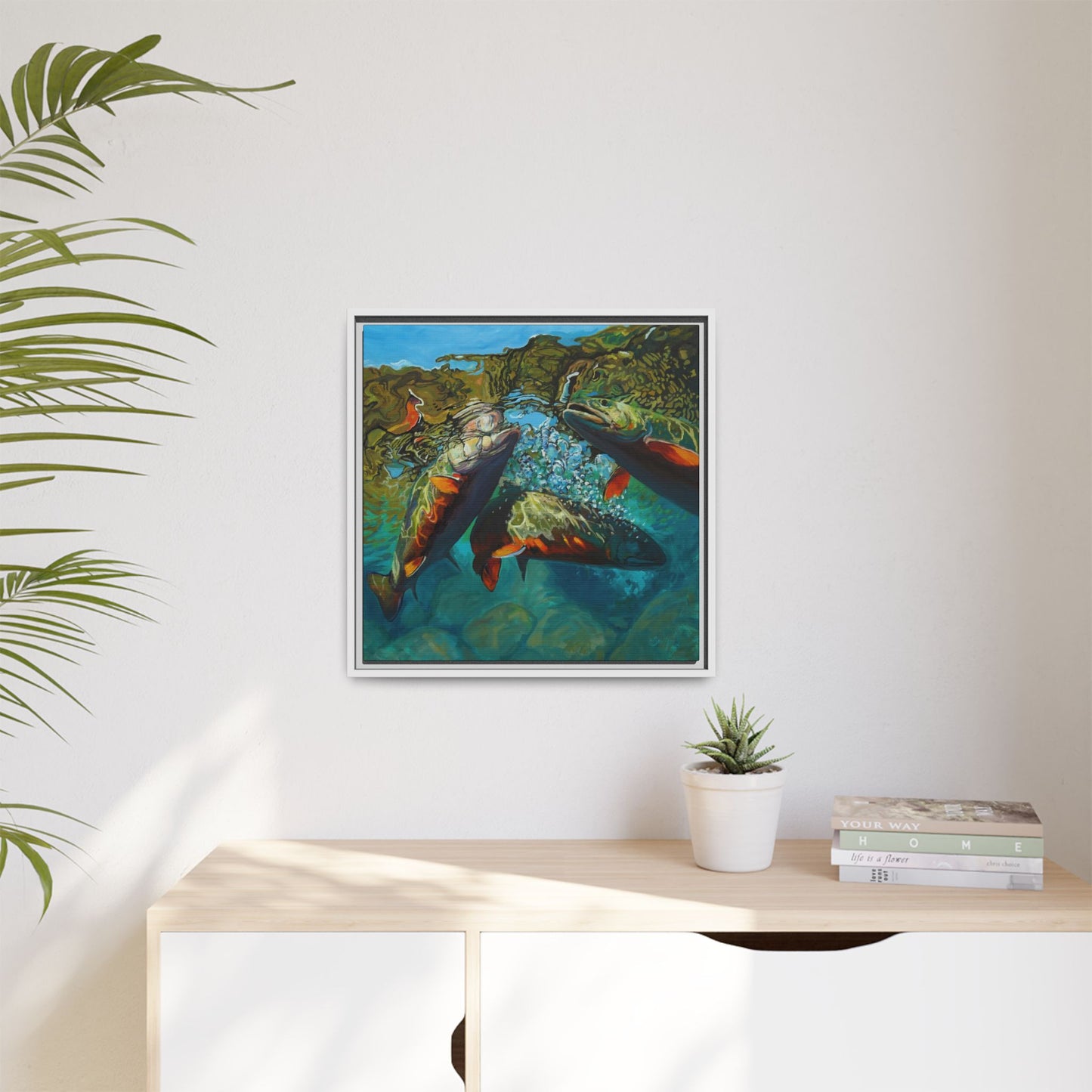 Brook Trout Melee - Love My Oceans Canvas