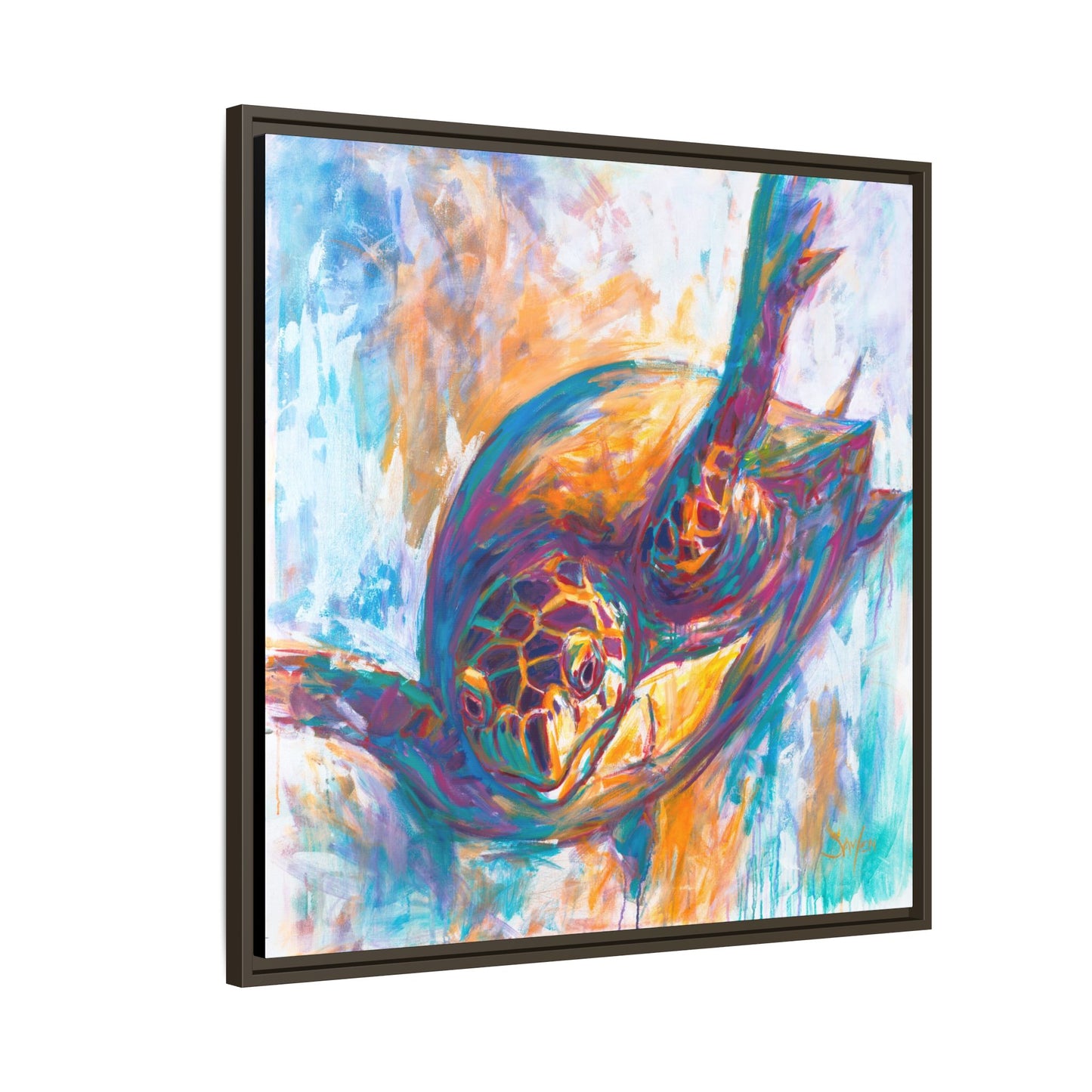 "Expressionist Hawksbill" Sea Turtle Art Print
