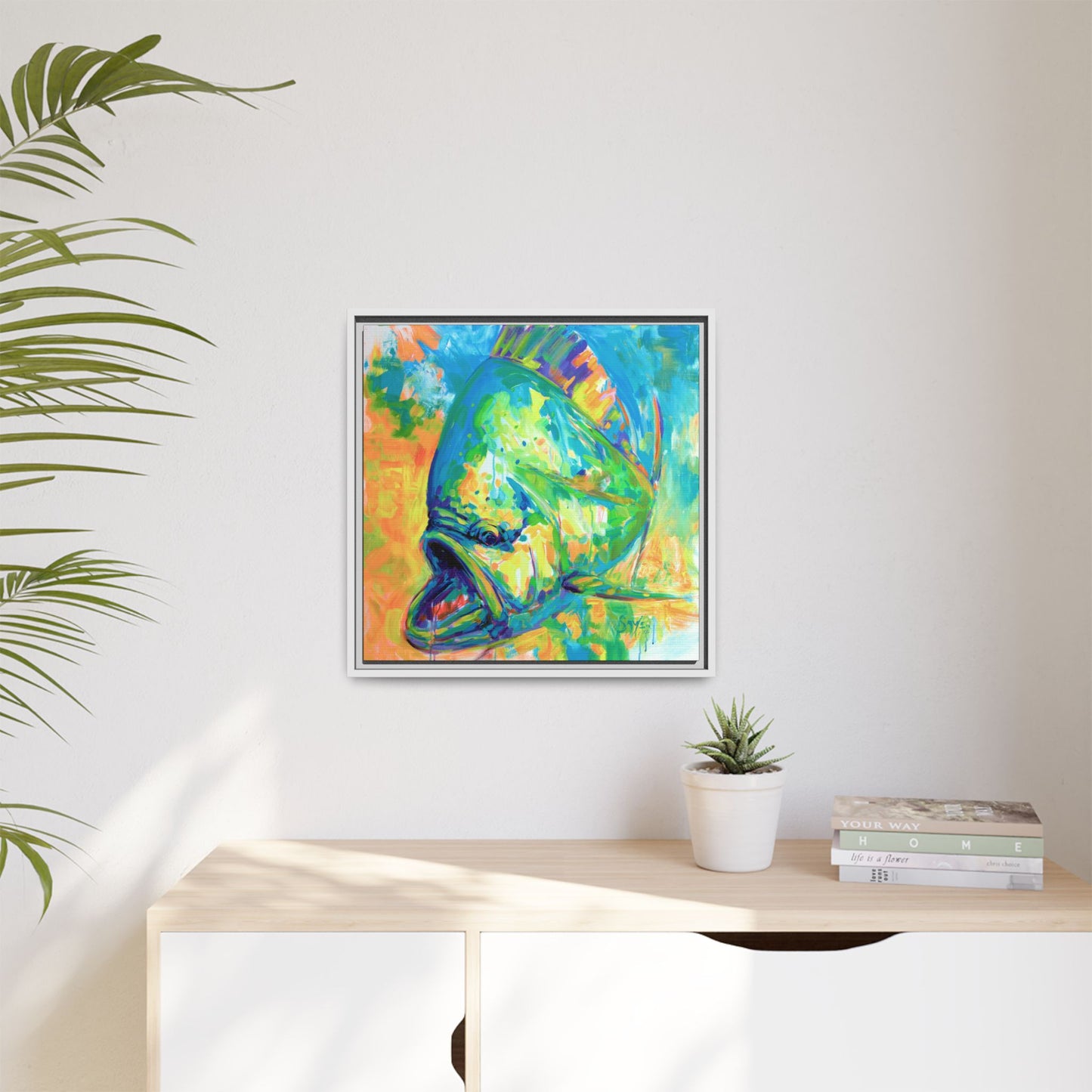 Expressionist Mahi Framed Canvas Print - Love My Oceans Canvas
