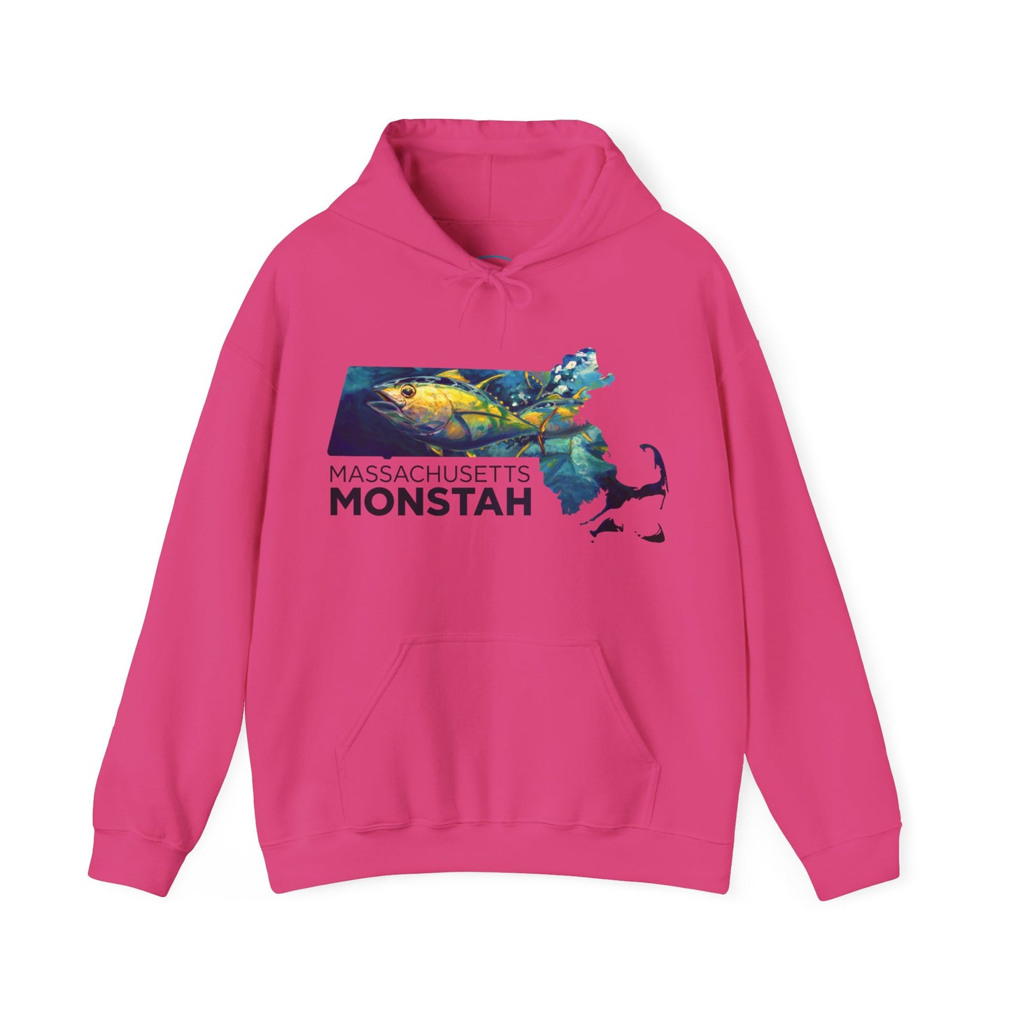 Massachusetts Monstah | Tuna | Love My Oceans | Hooded Sweatshirt | Fishing Shirt | Hoodie - Love My Oceans Hoodie
