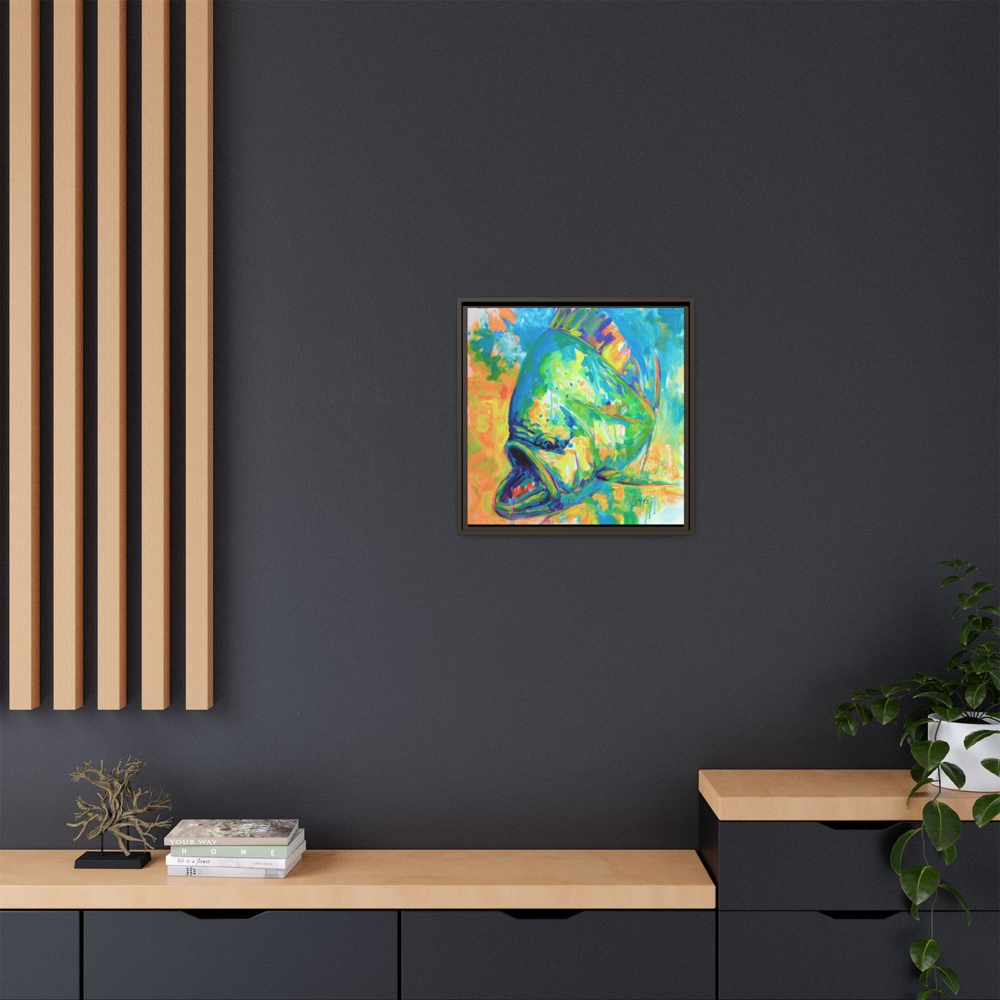 Expressionist Mahi Framed Canvas Print - Love My Oceans Canvas