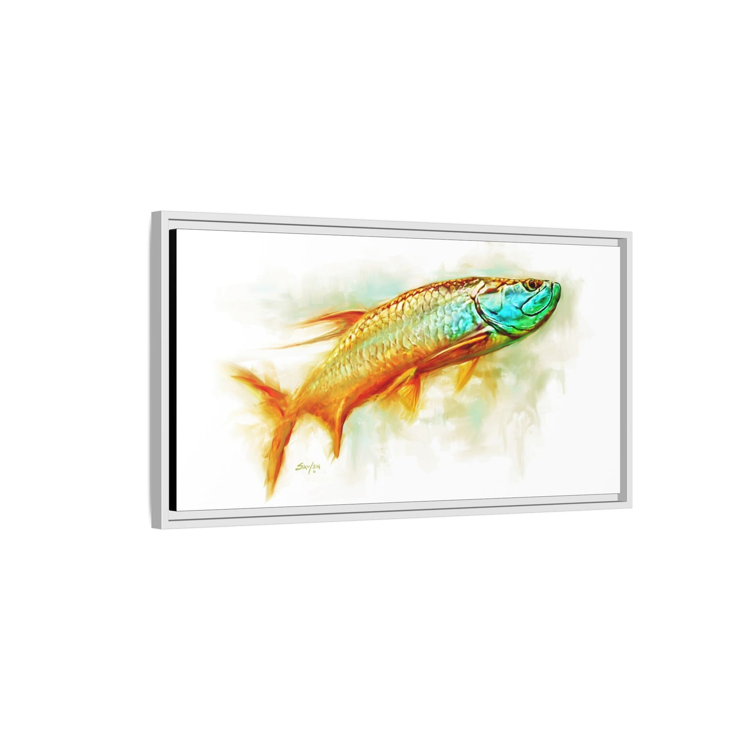 Hunting Tarpon Framed Canvas Art