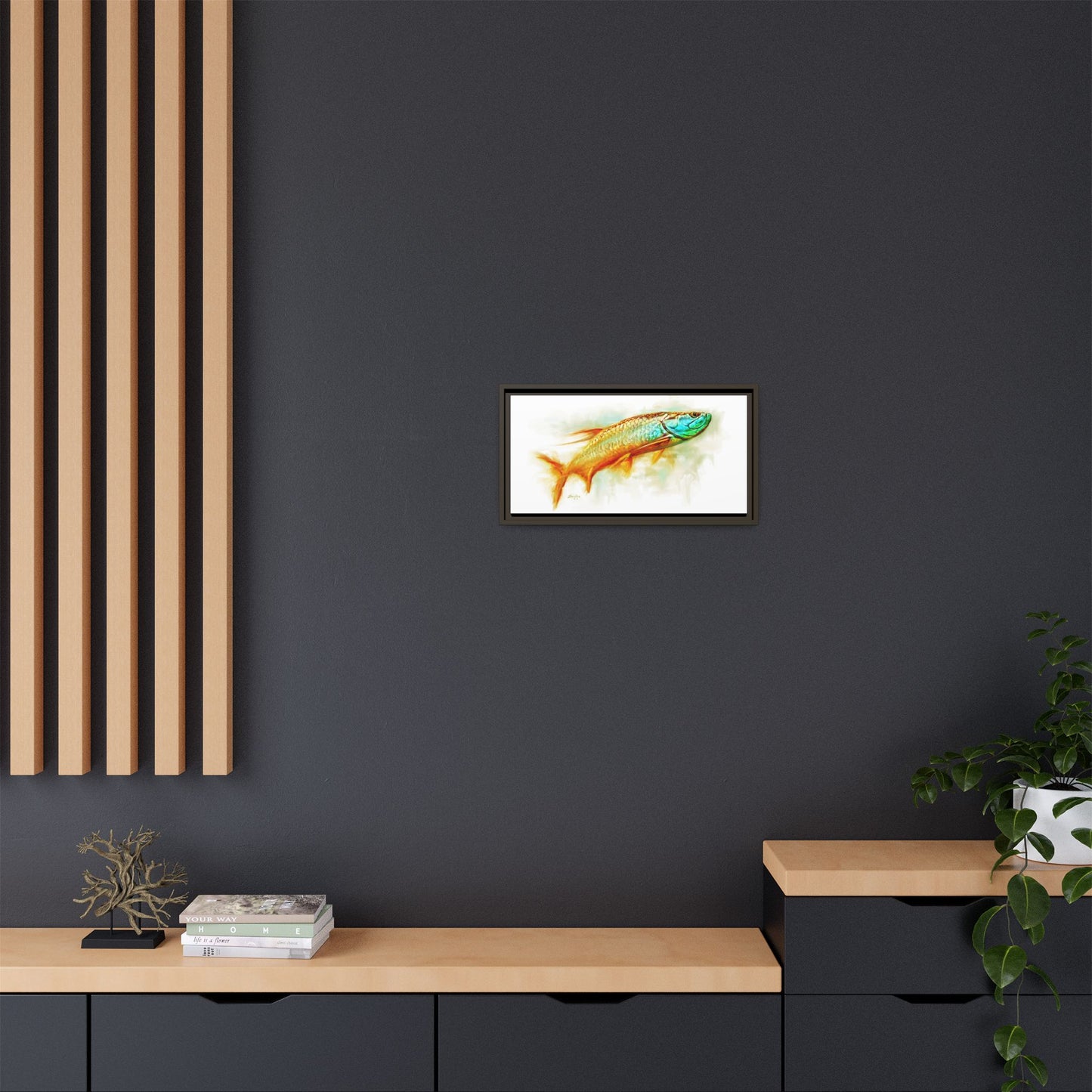 Hunting Tarpon Framed Canvas Art - Love My Oceans Canvas