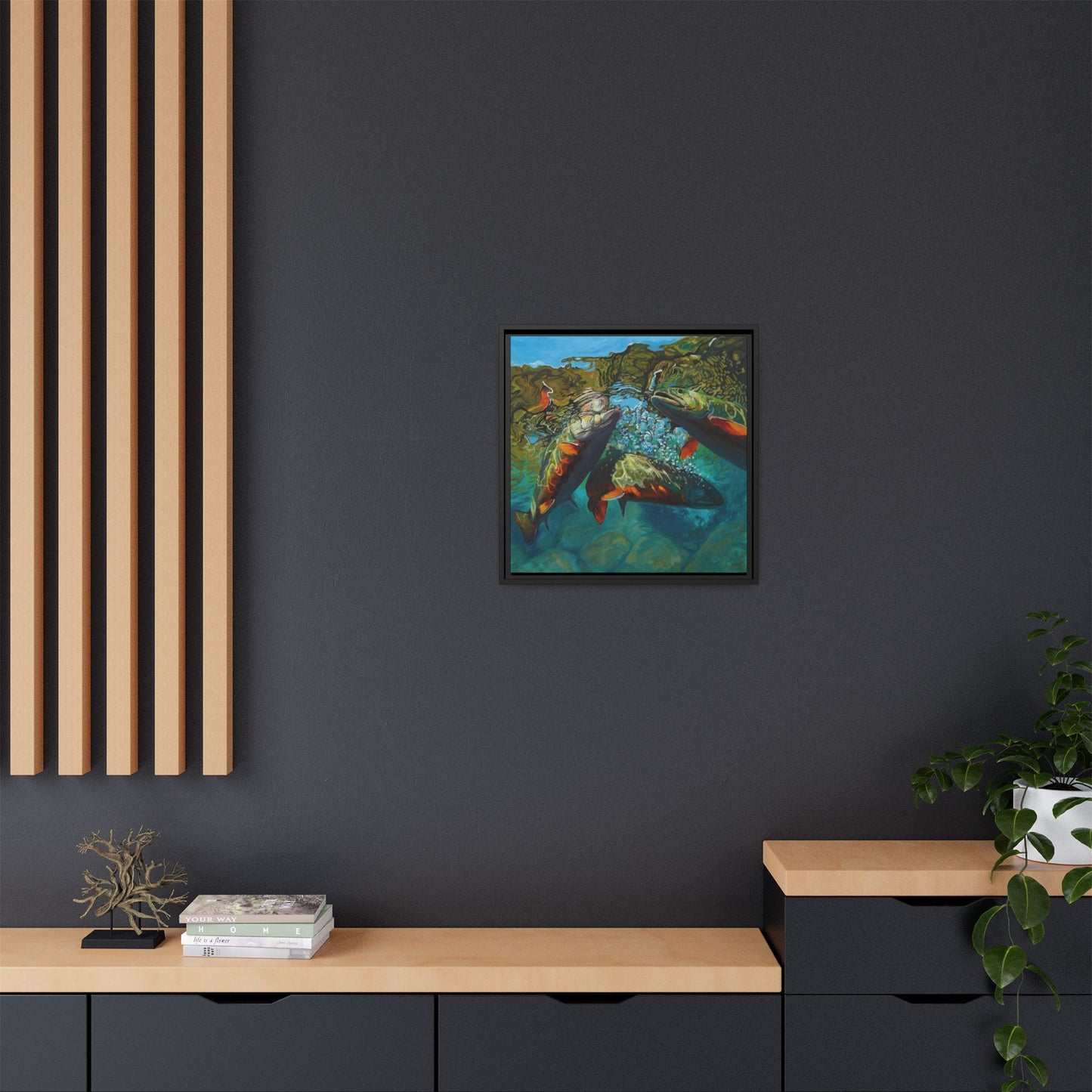 Brook Trout Melee - Love My Oceans Canvas