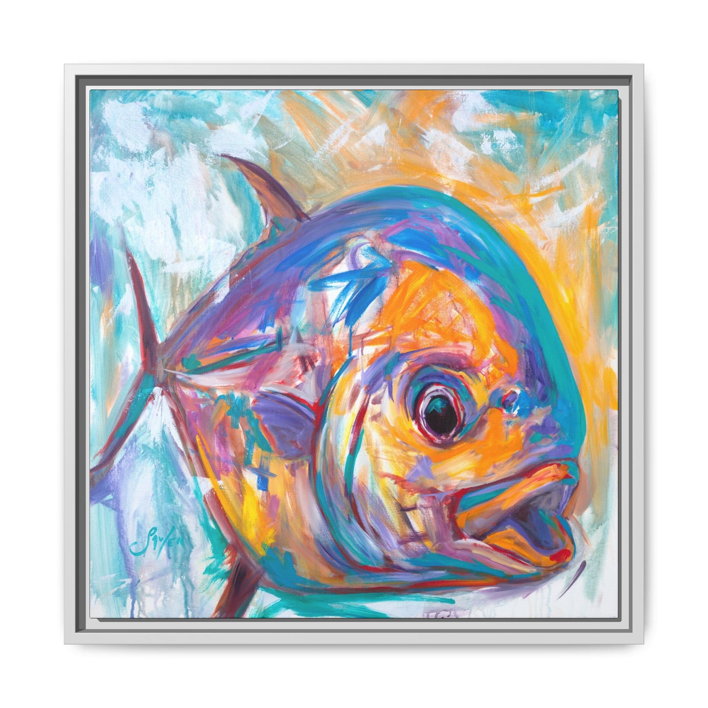 "Expressionist Permit" Framed Art Print - Love My Oceans Canvas