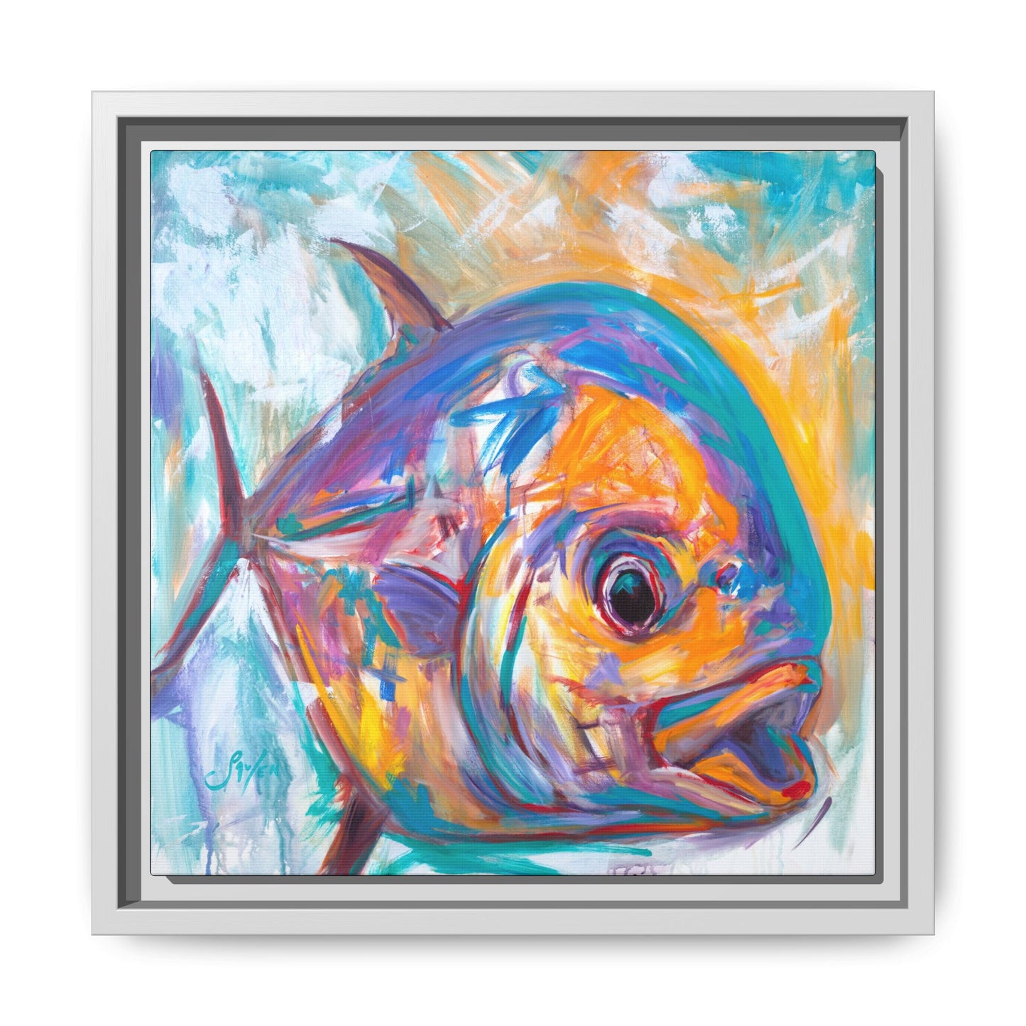 "Expressionist Permit" Framed Art Print - Love My Oceans Canvas