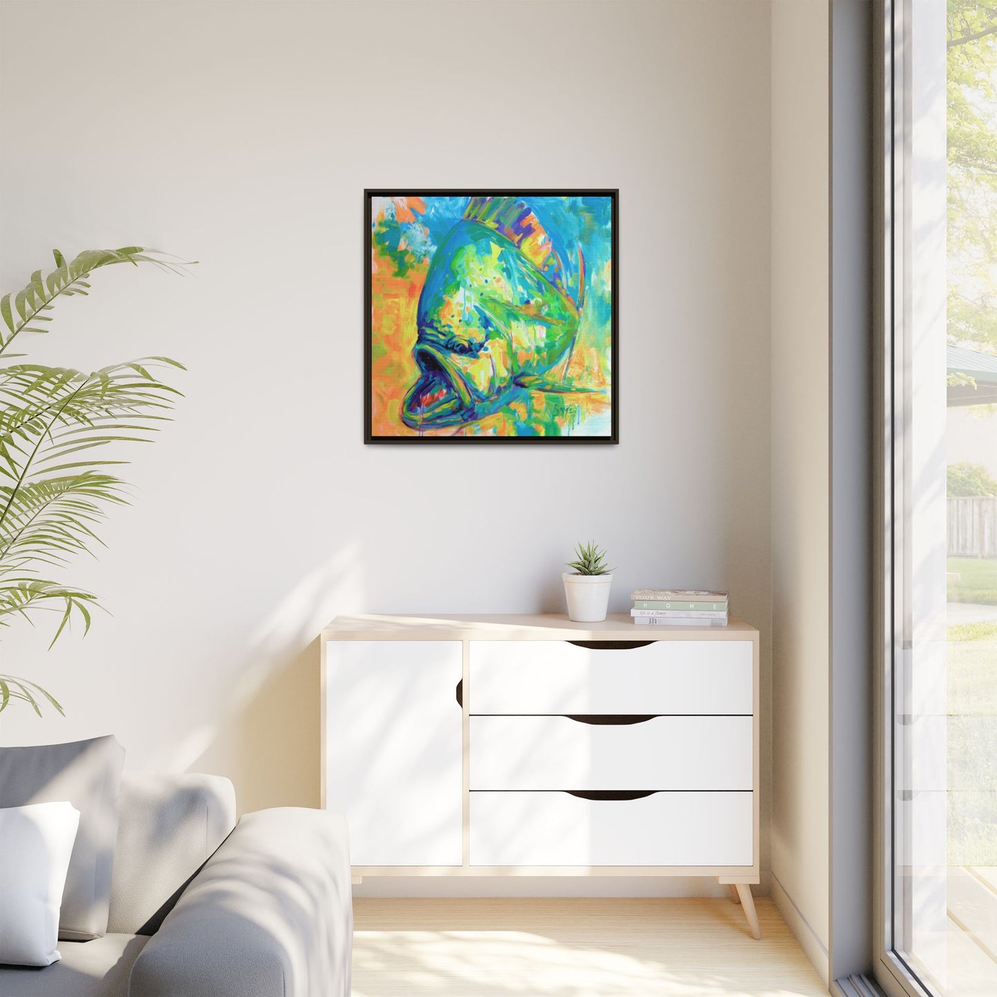 Expressionist Mahi Framed Canvas Print