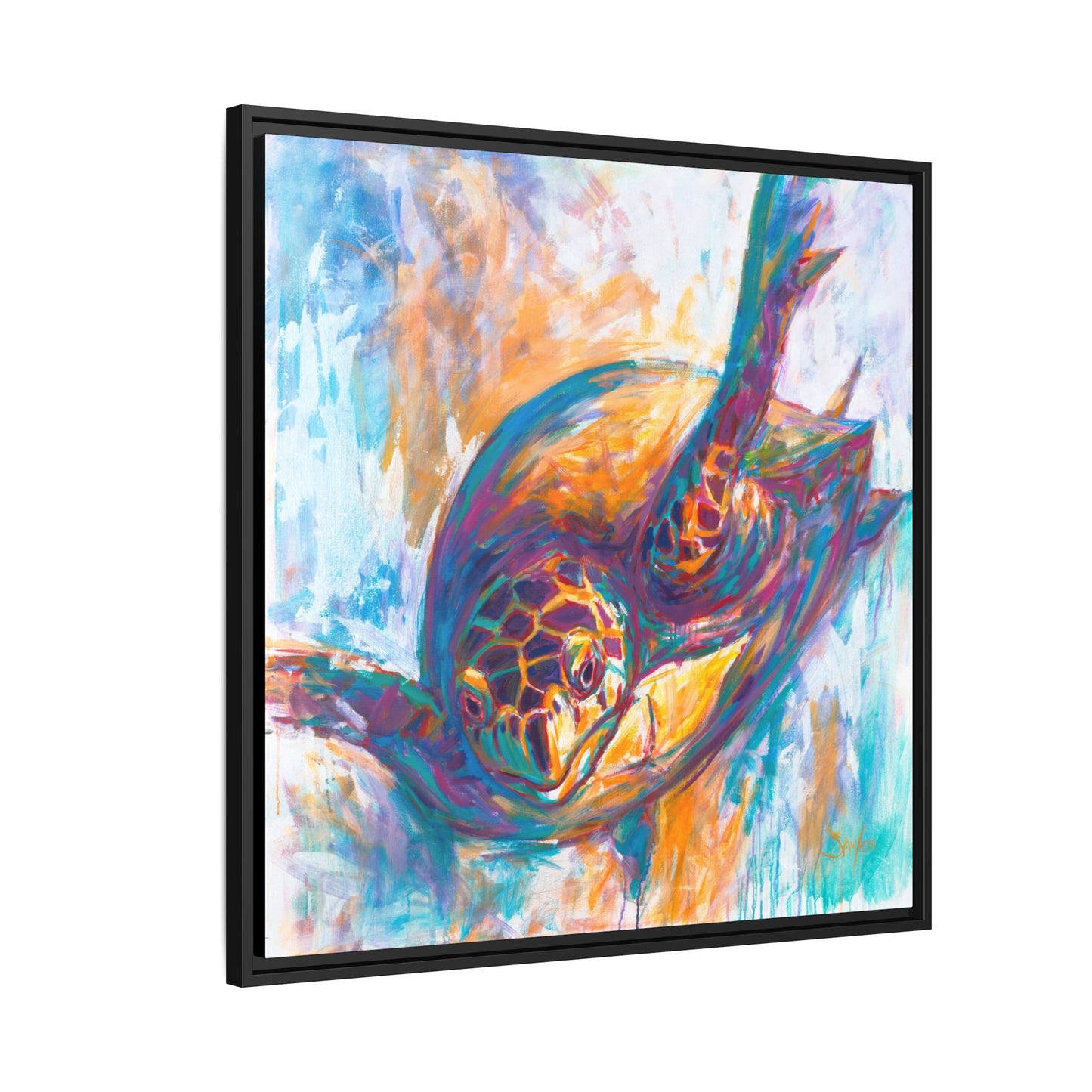"Expressionist Hawksbill" Sea Turtle Art Print