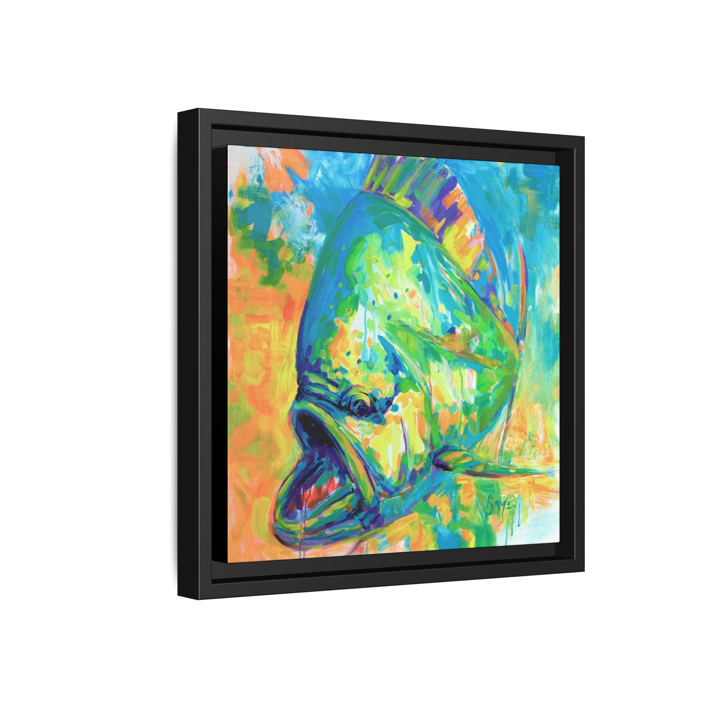 Expressionist Mahi Framed Canvas Print - Love My Oceans Canvas