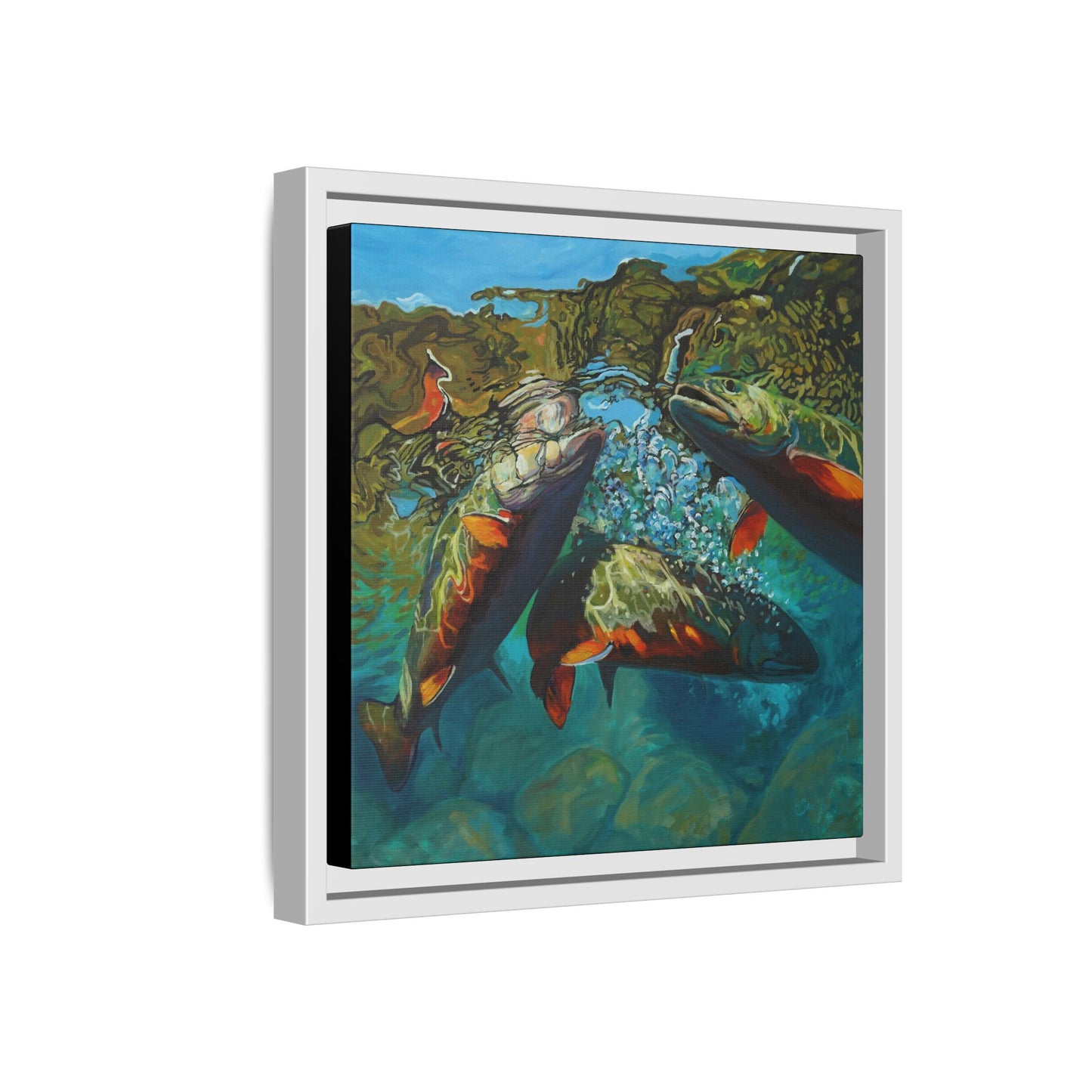 Brook Trout Melee - Love My Oceans Canvas