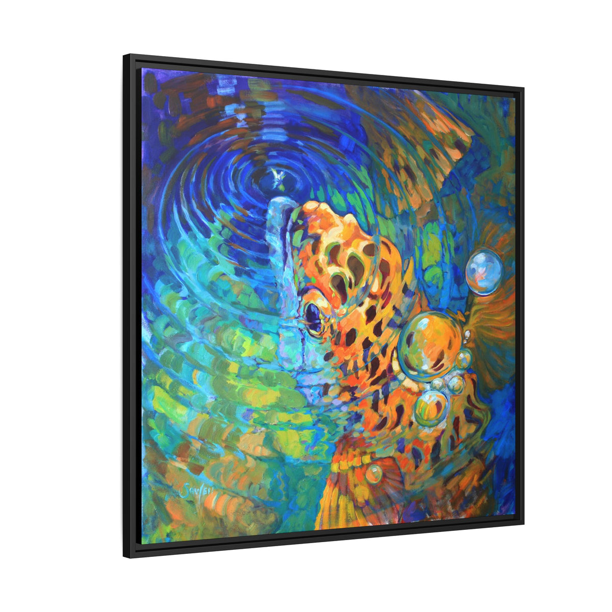 Trout Rise– Abstract Trout Framed Art Print by Mike Savlen - Love My Oceans Canvas