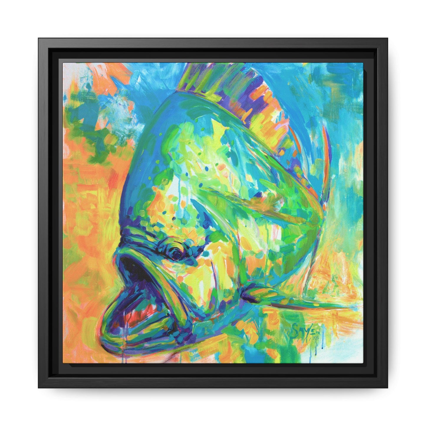 Expressionist Mahi Framed Canvas Print - Love My Oceans Canvas