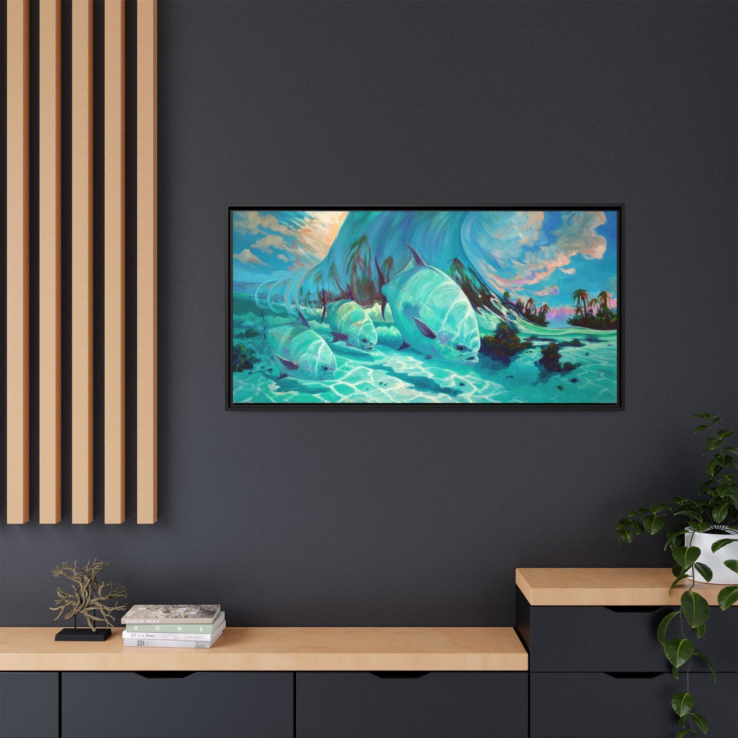 Under The Waves - Permit Framed Canvas Art - Love My Oceans Canvas