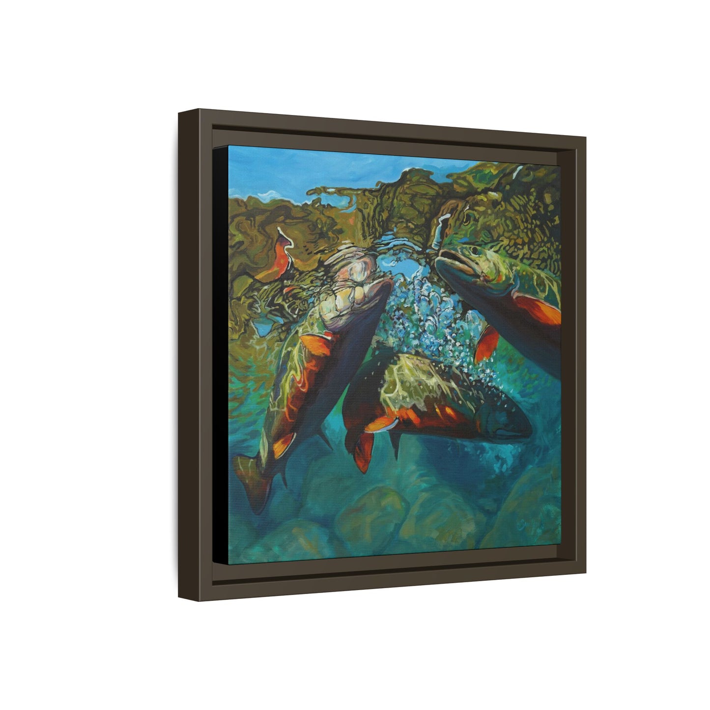 Brook Trout Melee - Love My Oceans Canvas