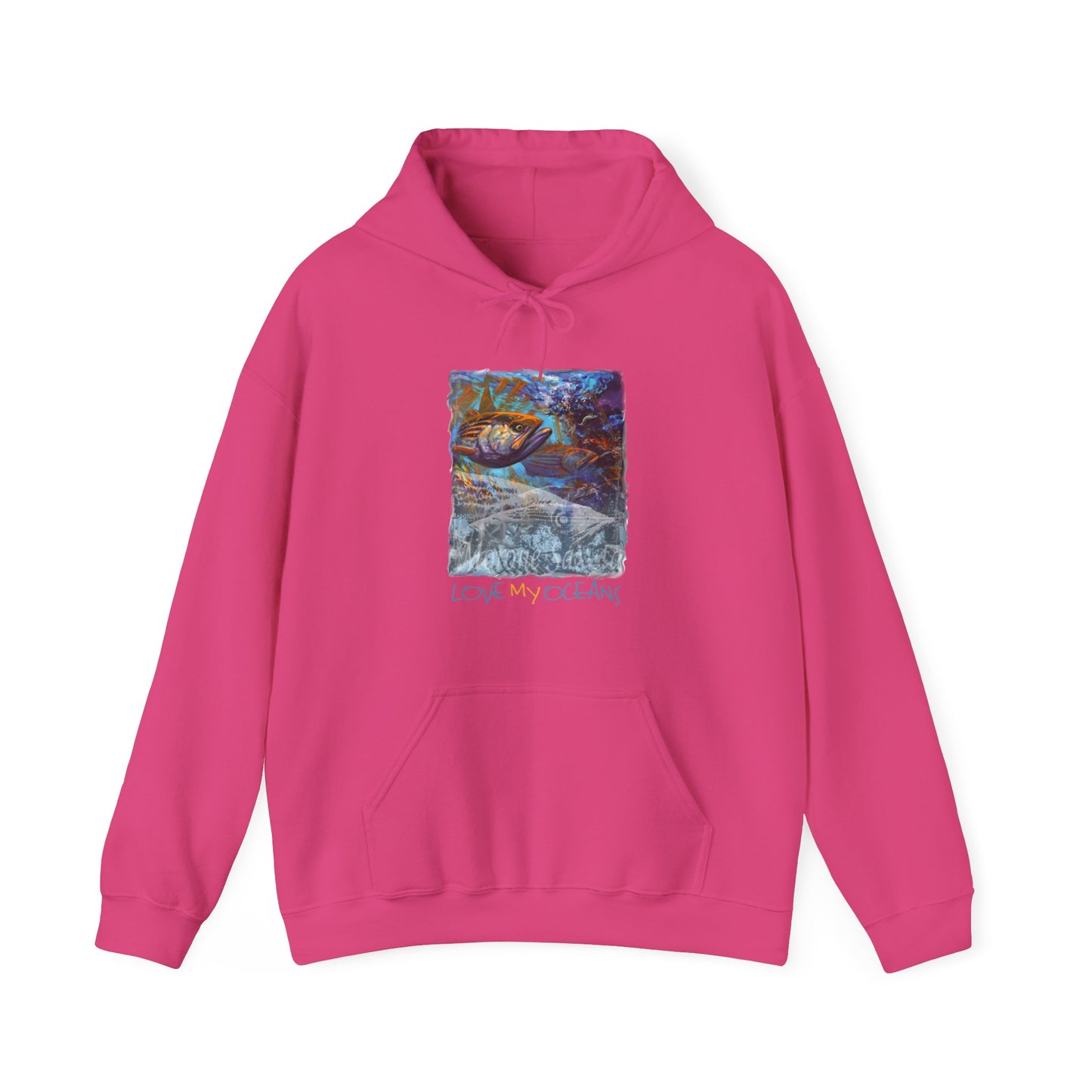 Striper - Hooded Sweatshirt - Fishing Shirt - Striped Bass - Rockfish - Love My Oceans Hoodie