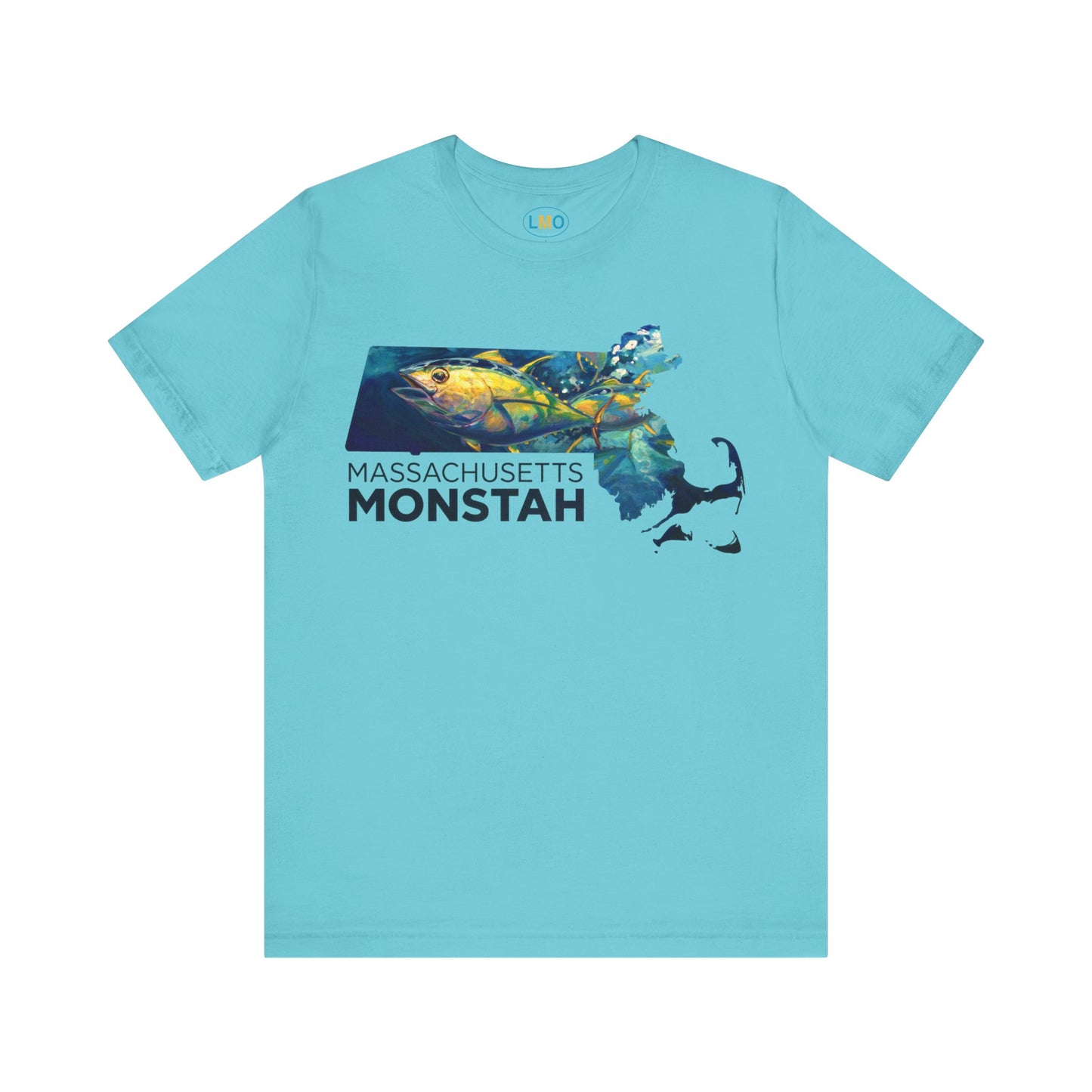 Massachusetts Monstah Tee, Fun Gift for Fishermen, Casual Wear, Summer Shirt, State Pride Apparel, Unique Gift Idea
