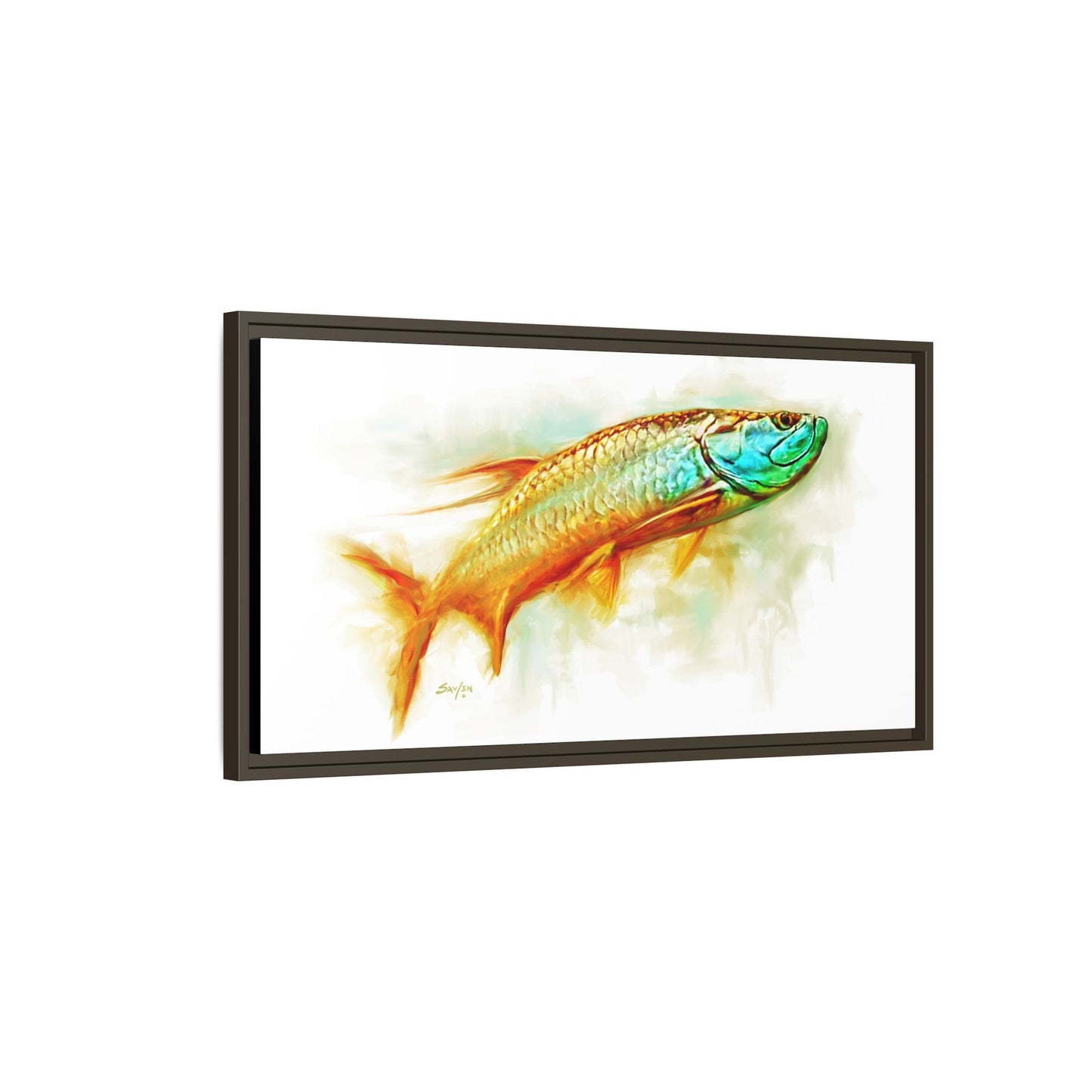 Hunting Tarpon Framed Canvas Art