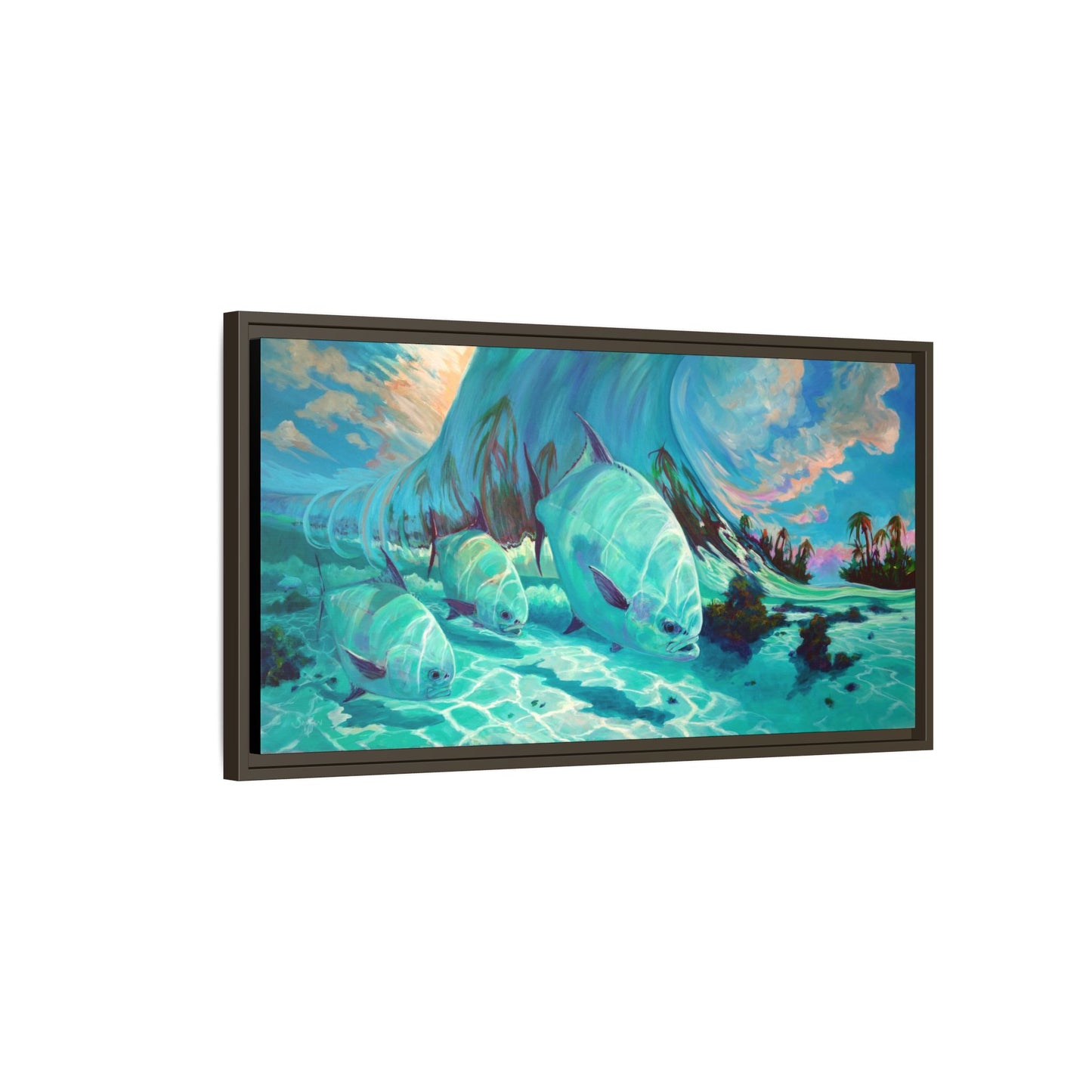 Under The Waves - Permit Framed Canvas Art