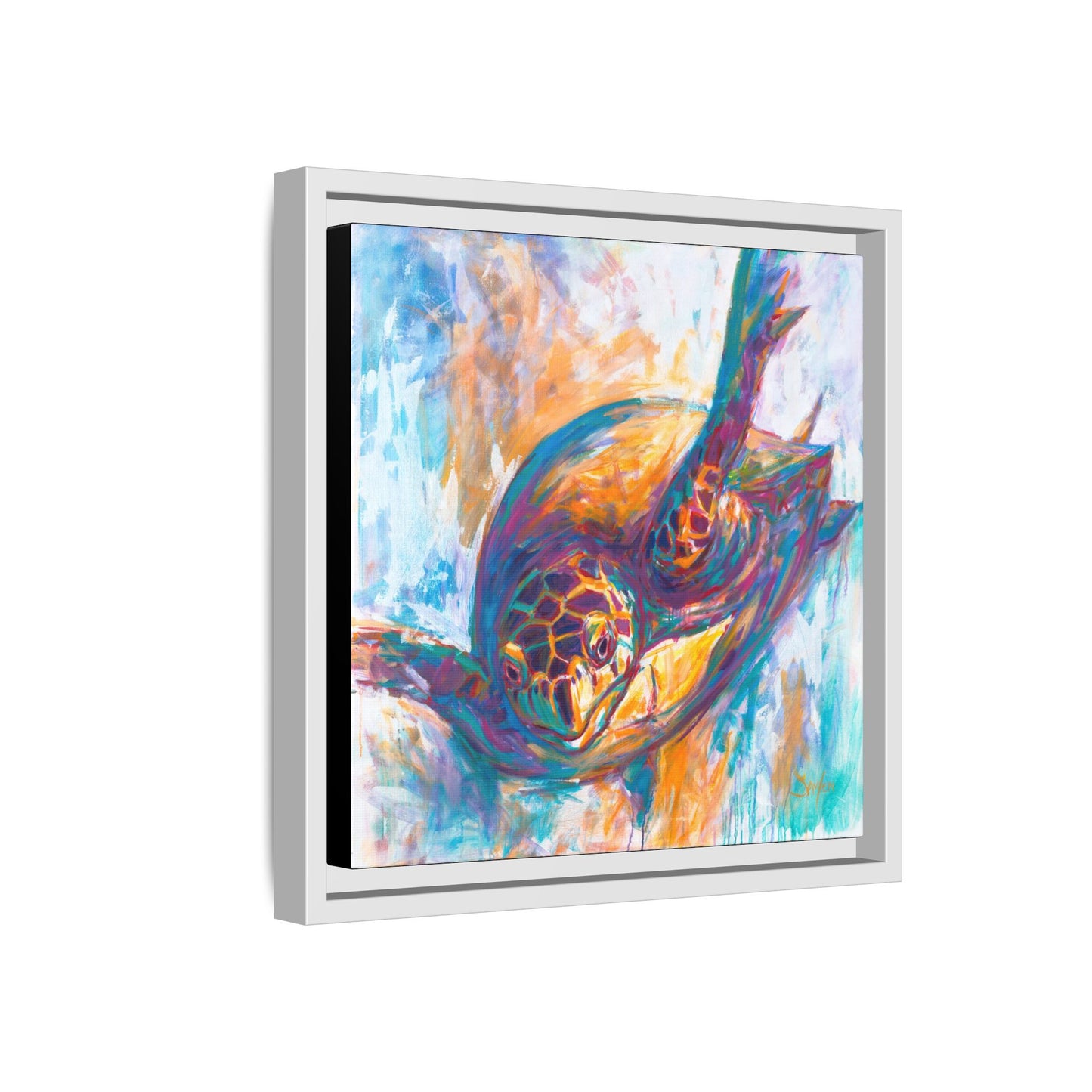 "Expressionist Hawksbill" Sea Turtle Art Print - Love My Oceans Canvas