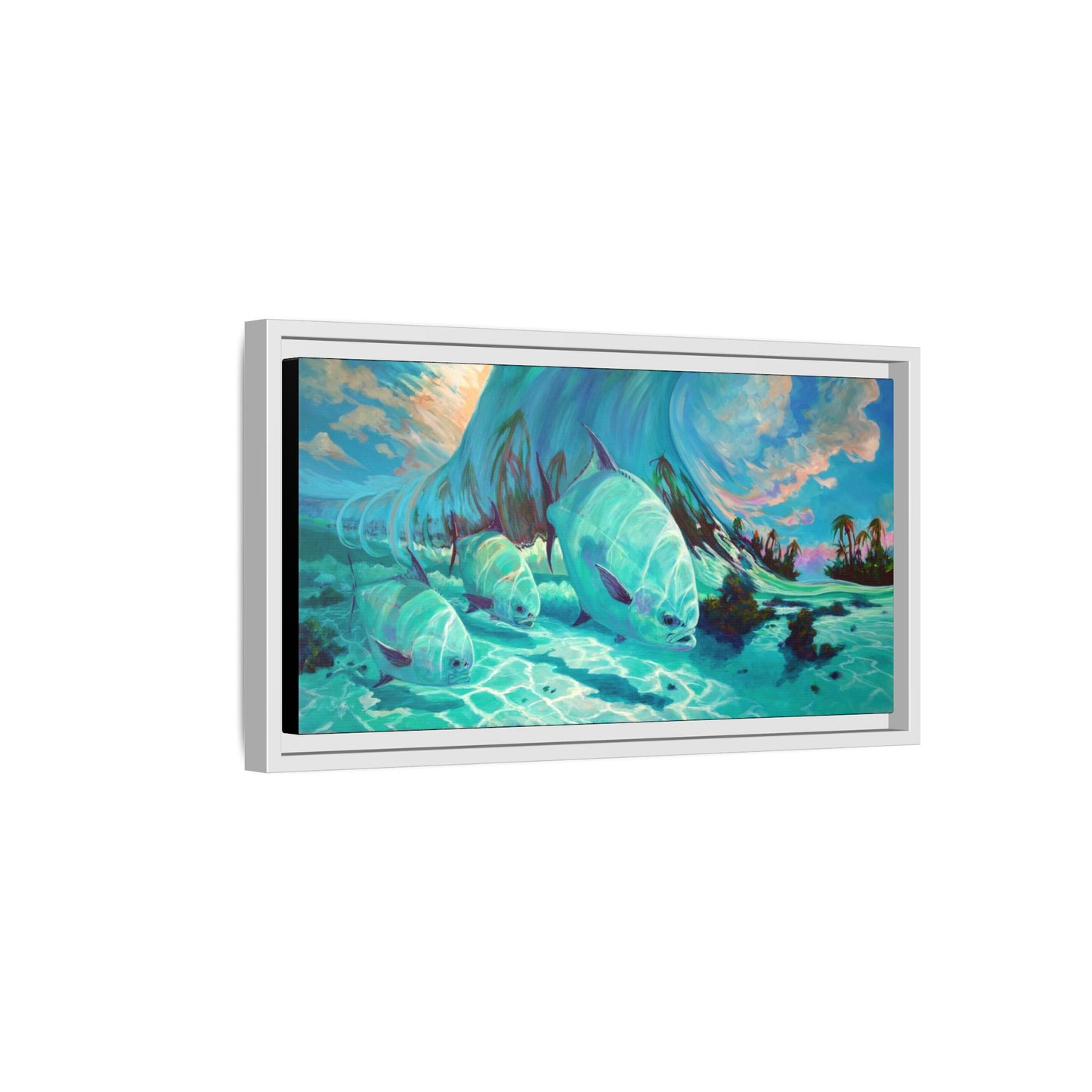 Under The Waves - Permit Framed Canvas Art - Love My Oceans Canvas