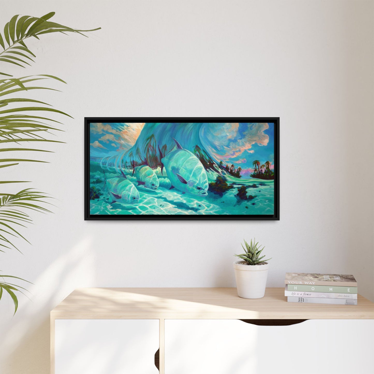 Under The Waves - Permit Framed Canvas Art - Love My Oceans Canvas