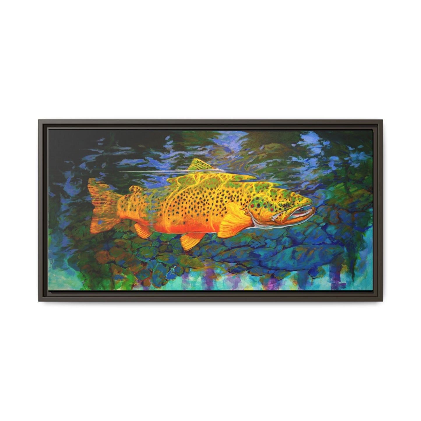 Looking Glass - Brown Trout - Flyfishing art - Love My Oceans Canvas