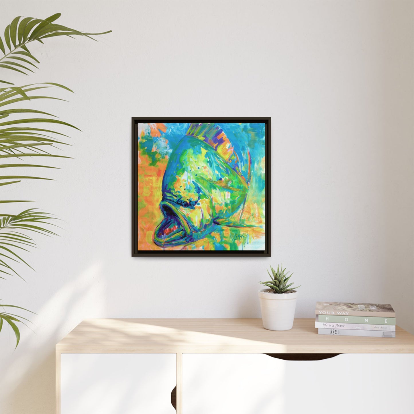 Expressionist Mahi Framed Canvas Print - Love My Oceans Canvas