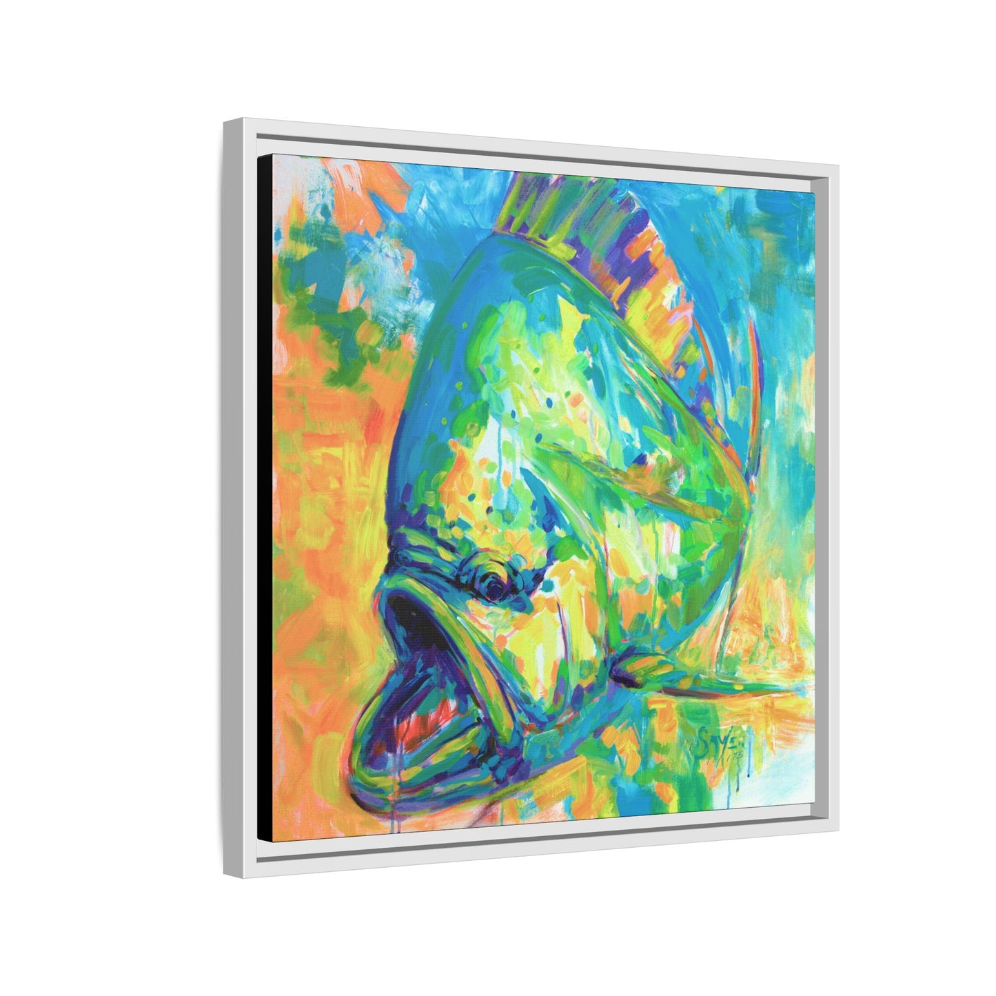 Expressionist Mahi Framed Canvas Print - Love My Oceans Canvas
