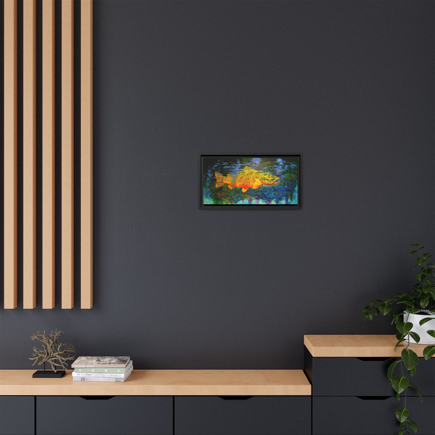 Looking Glass - Brown Trout - Flyfishing art - Love My Oceans Canvas