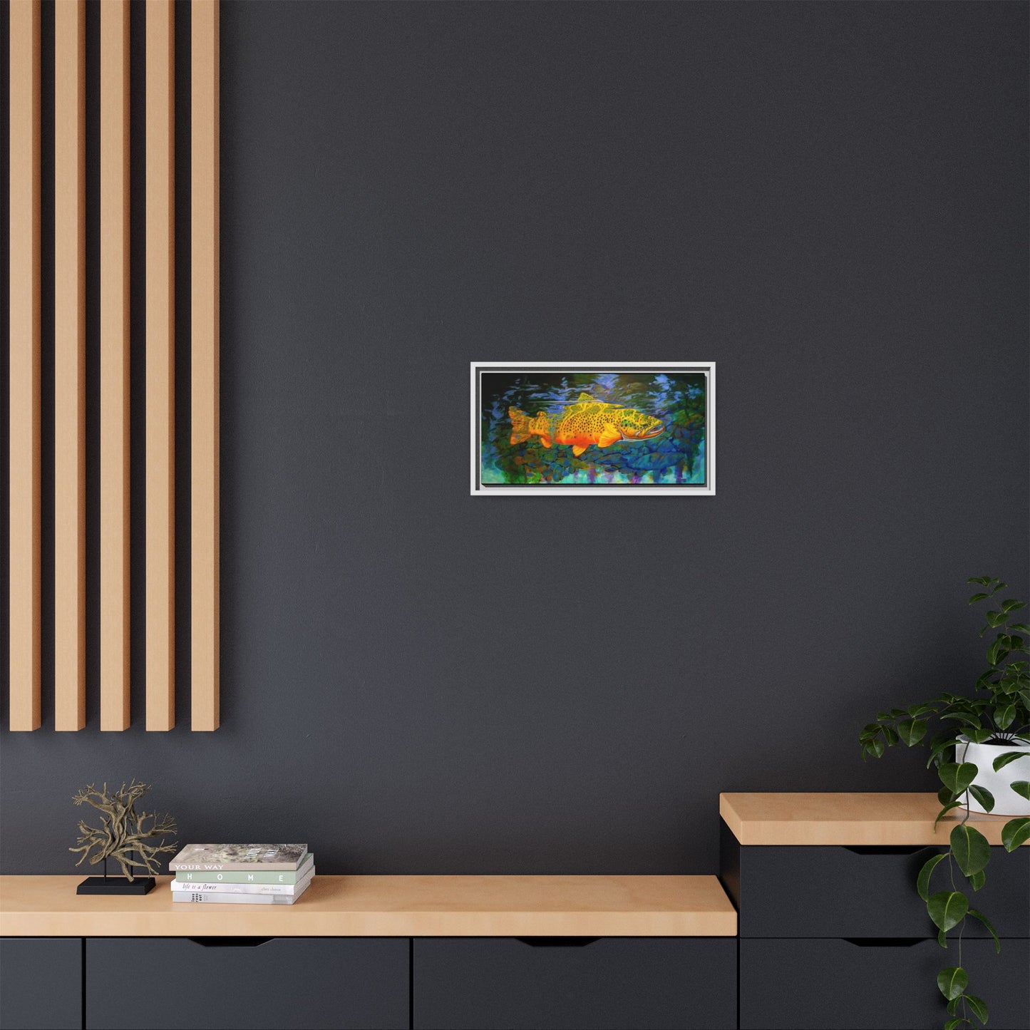 Looking Glass - Brown Trout - Flyfishing art - Love My Oceans Canvas