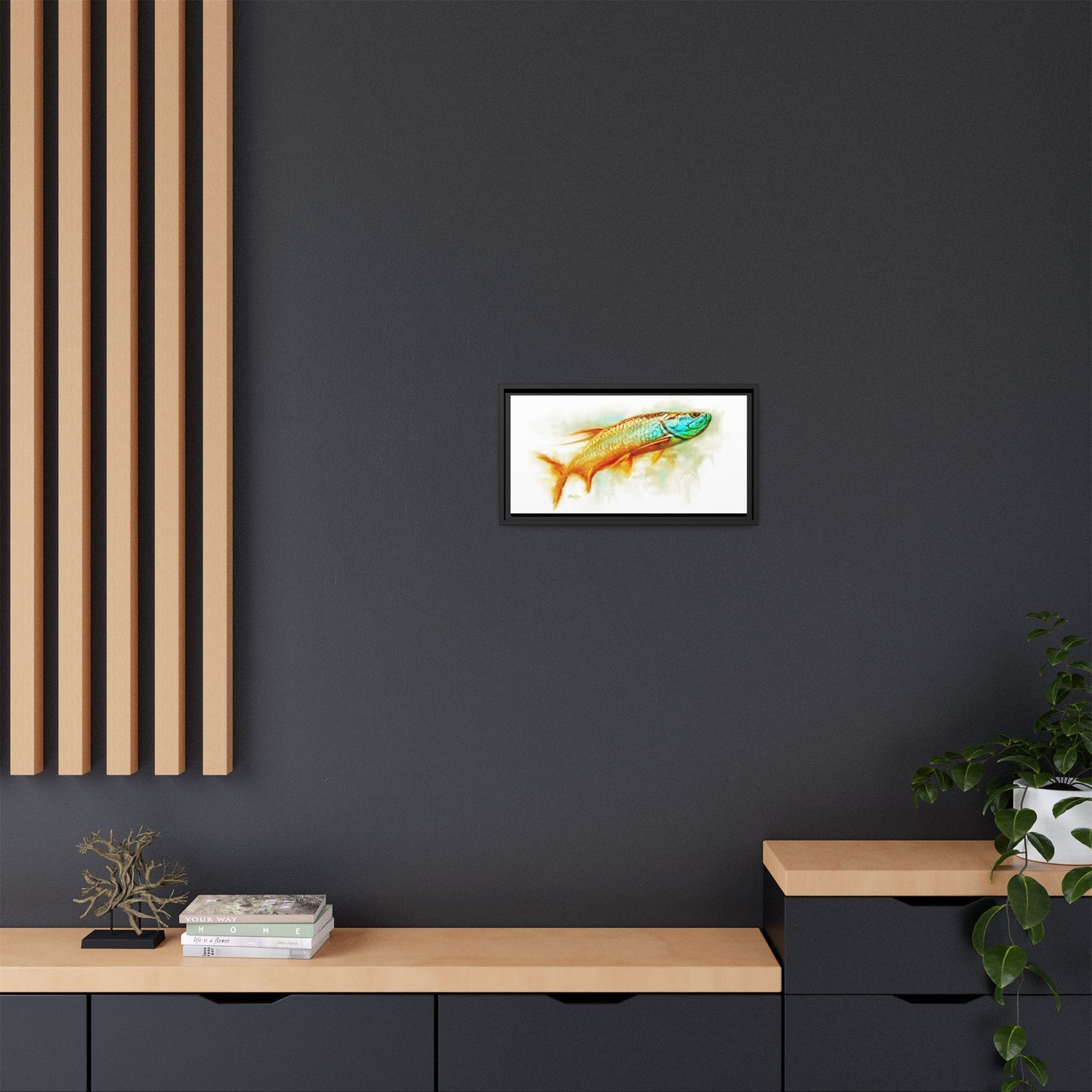 Hunting Tarpon Framed Canvas Art - Love My Oceans Canvas
