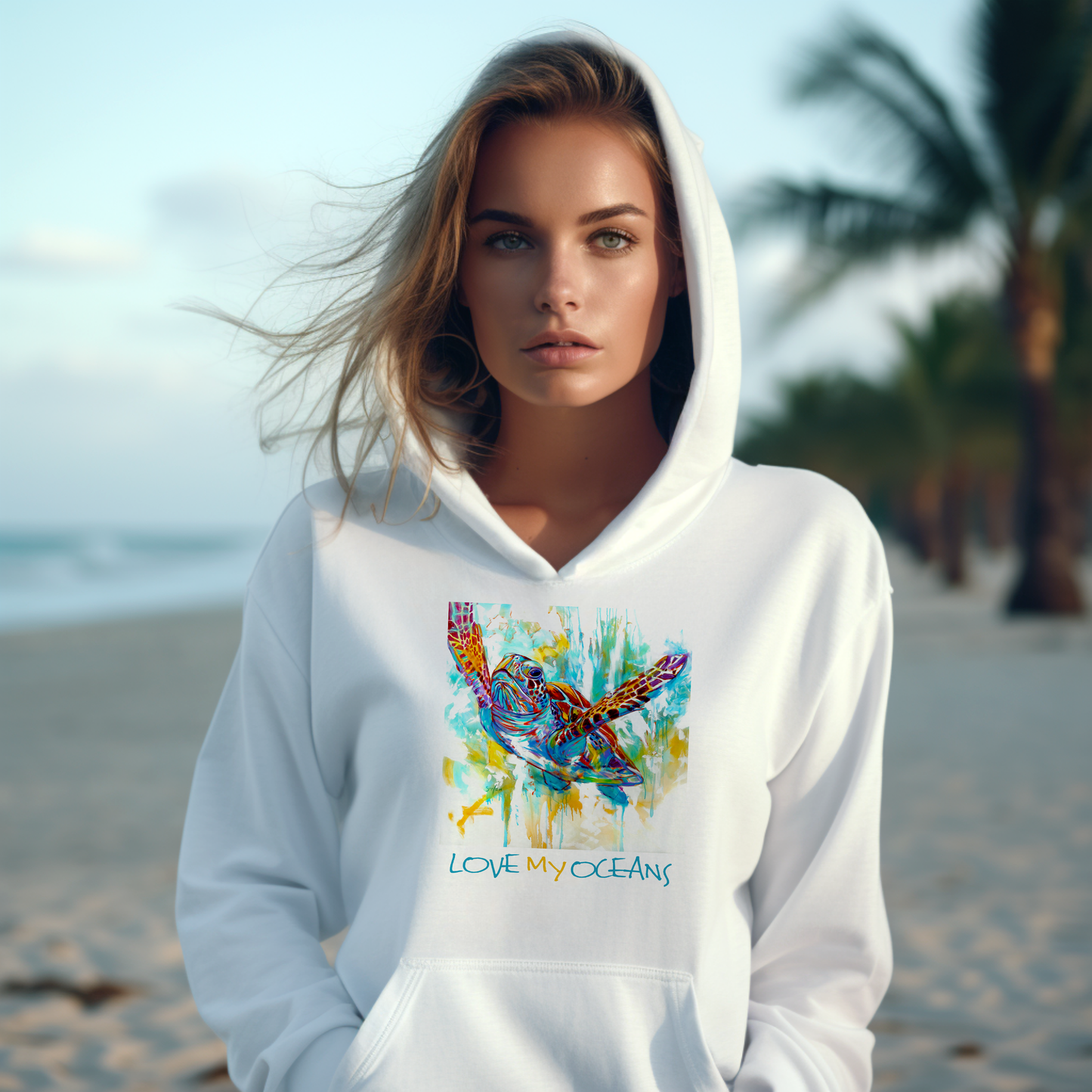 Sea Turtle Hoodie | Hooded Sweatshirt | Marine Life | Love My Oceans - Love My Oceans Hoodie