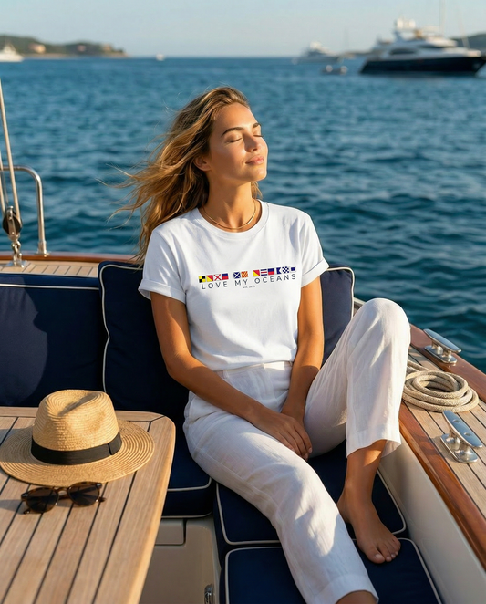 Love My Oceans Nautical Flag T-Shirt - Love My Oceans T-Shirt