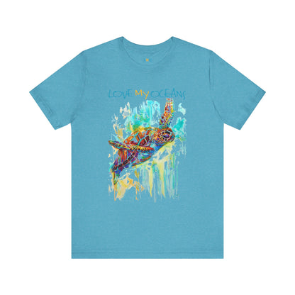 Colorful Sea Turtle - Coastal Wear - Love My Oceans T-Shirt